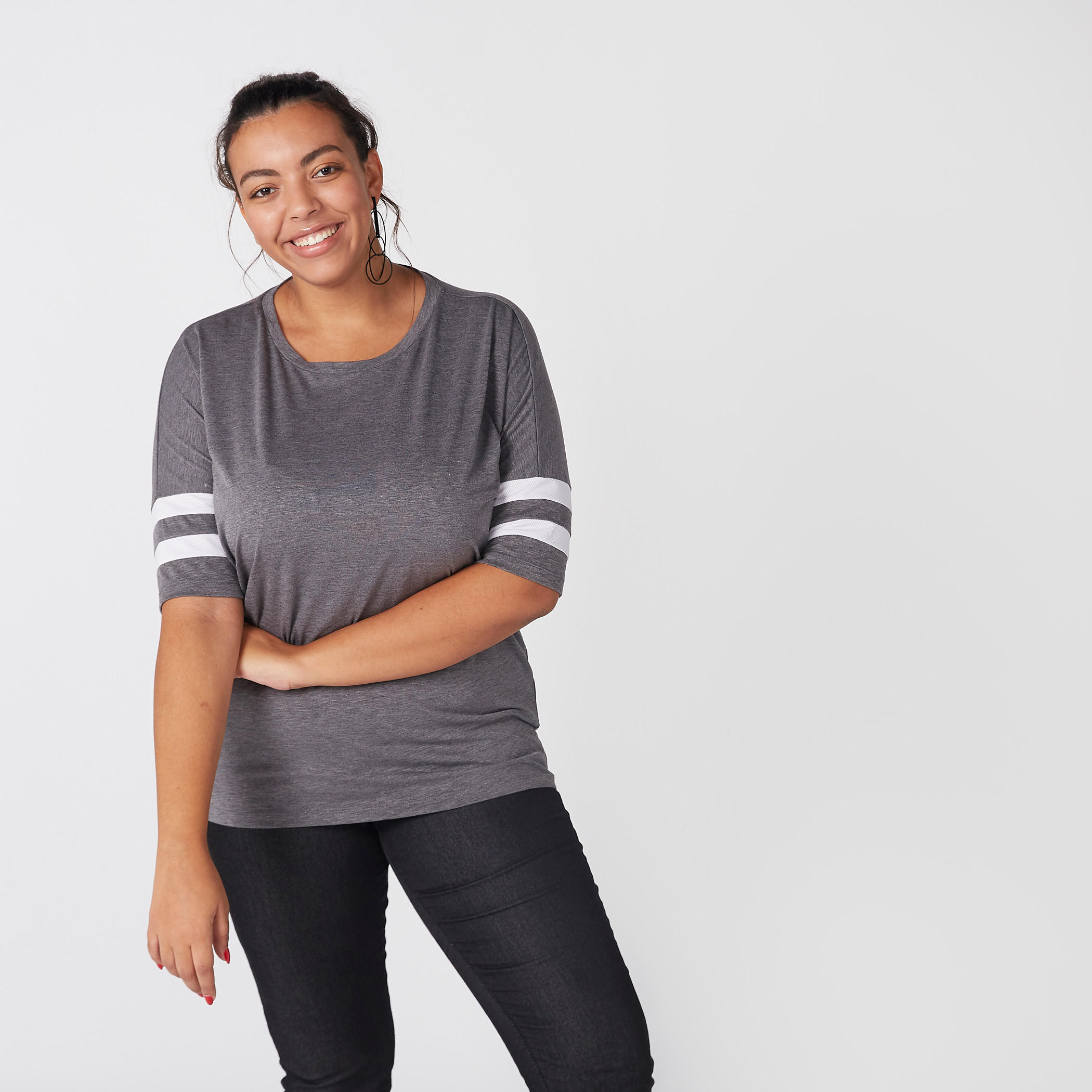 Round Neck T-Shirt with Short Sleeves-women-clothing-tshirts-image-1