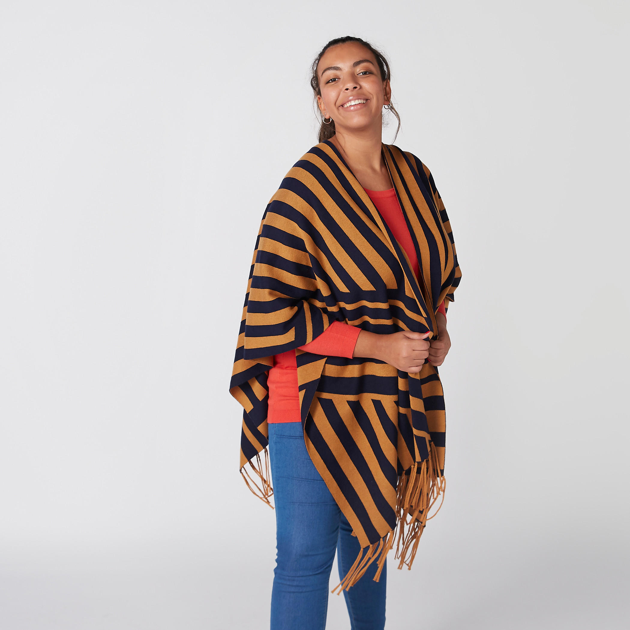Striped Poncho with Tassels-women-winterwear-cardigansandjumpers-cardigans-image-3