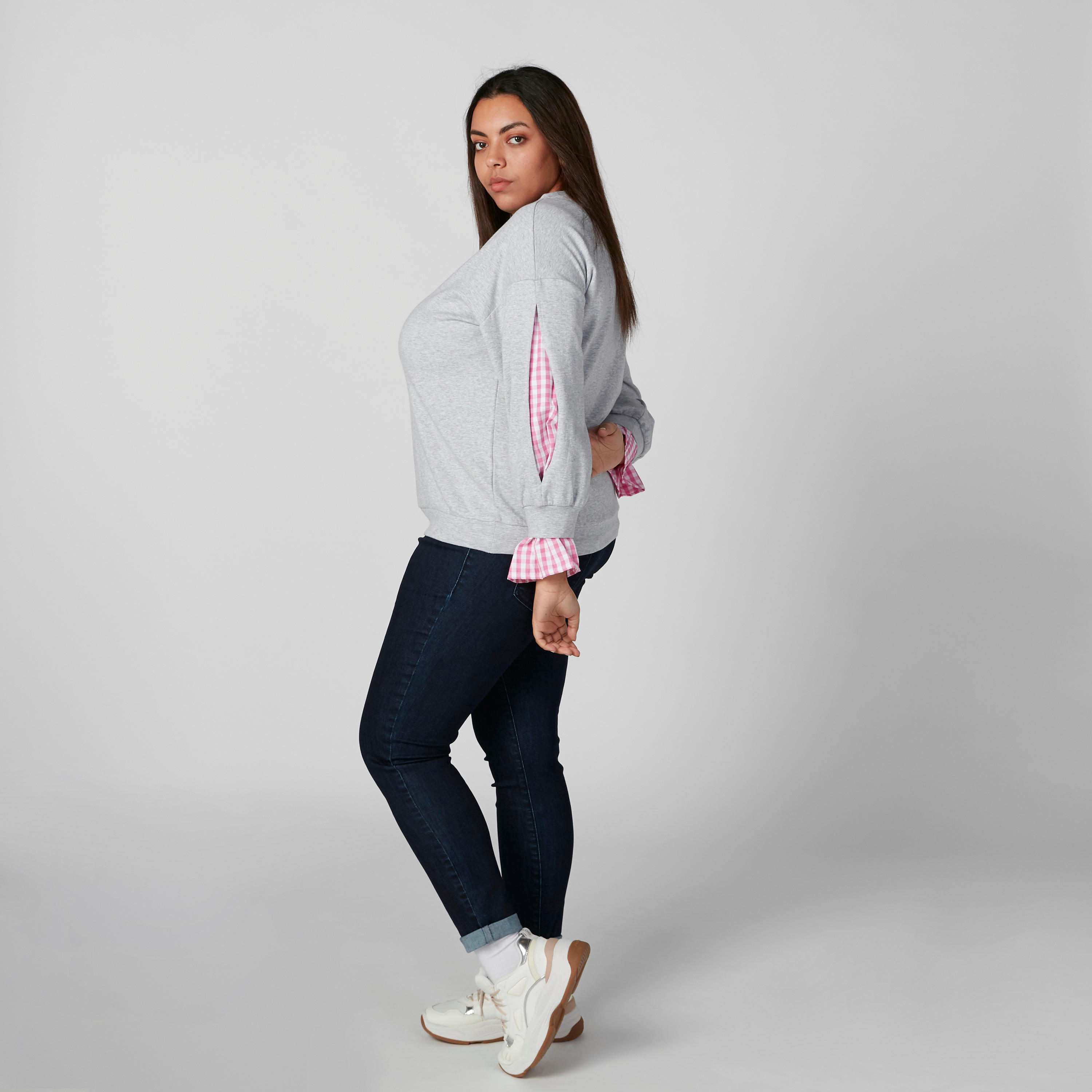 Round Neck Sweatshirt with Spilt Sleeves-women-winterwear-hoodiesandsweatshirts-sweatshirts-image-2