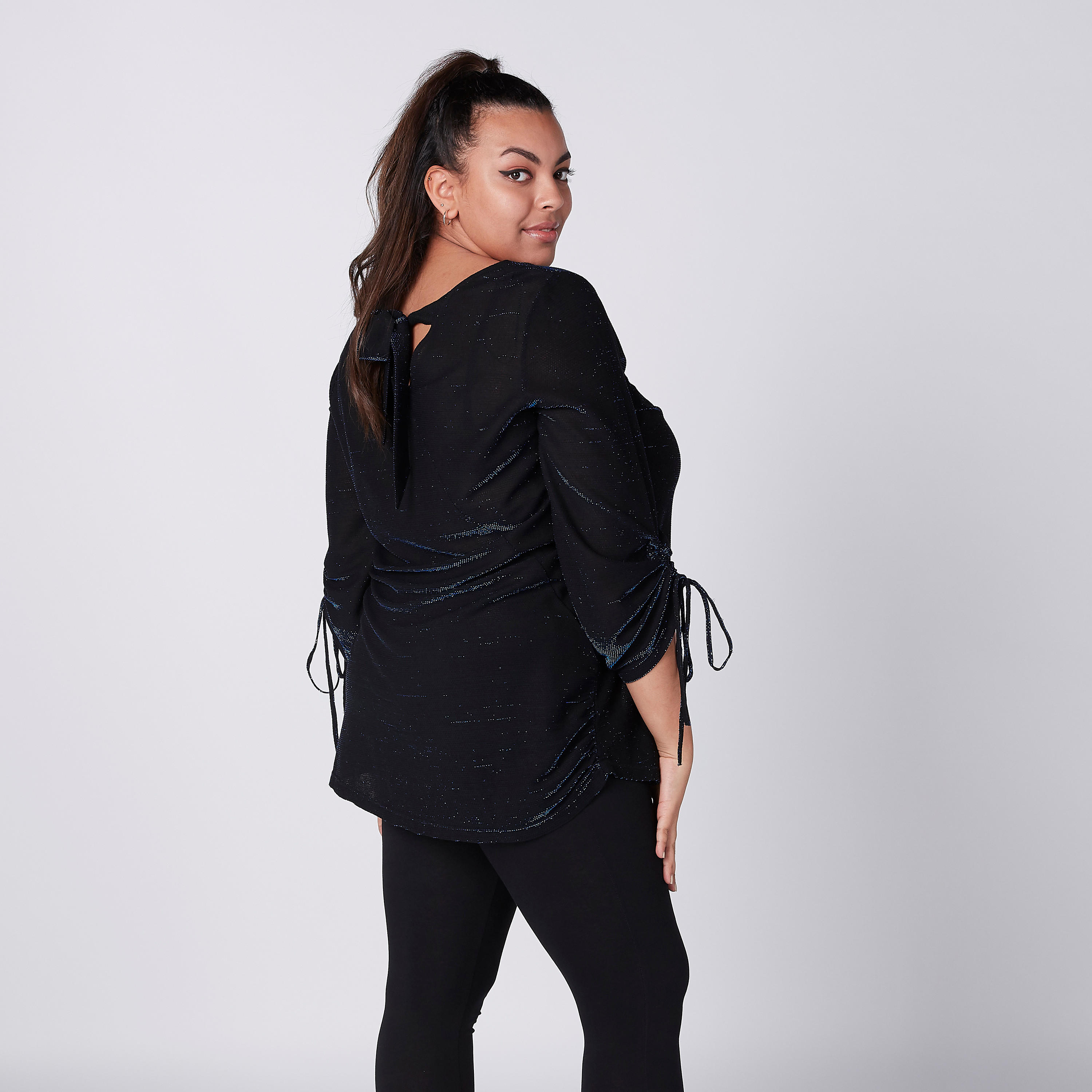 Textured Top in Regular Fit with Tie Up Detail-women-clothing-shirtsandblouses-blouses-image-1