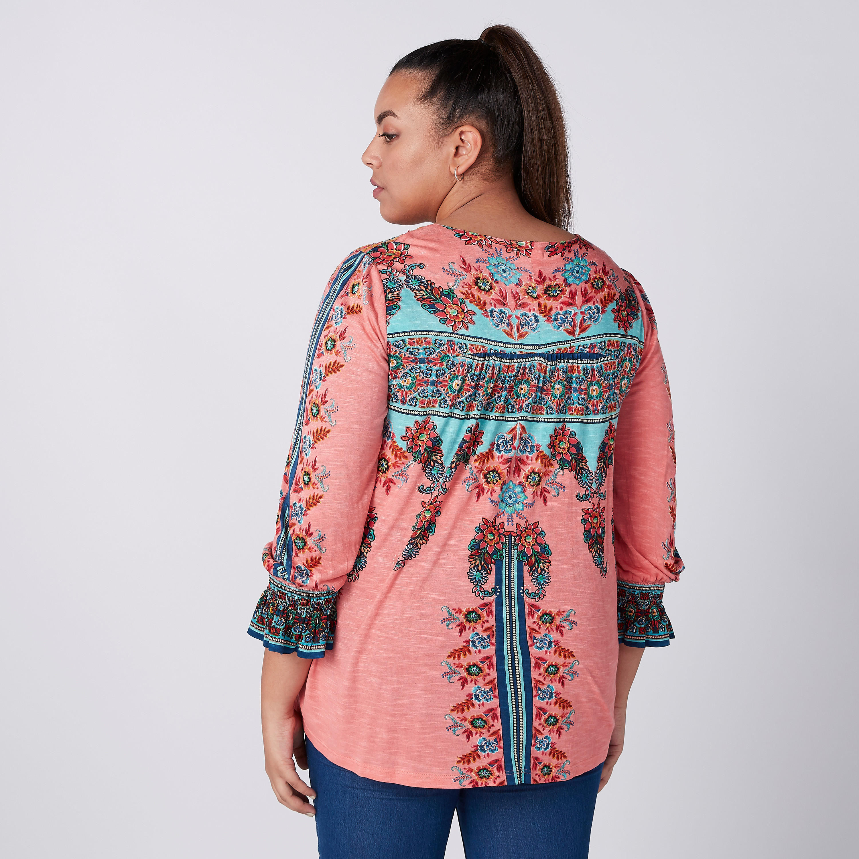 توب بطبعات وأكمام 3/4 وأربطة-women-clothing-shirtsandblouses-blouses-image-4