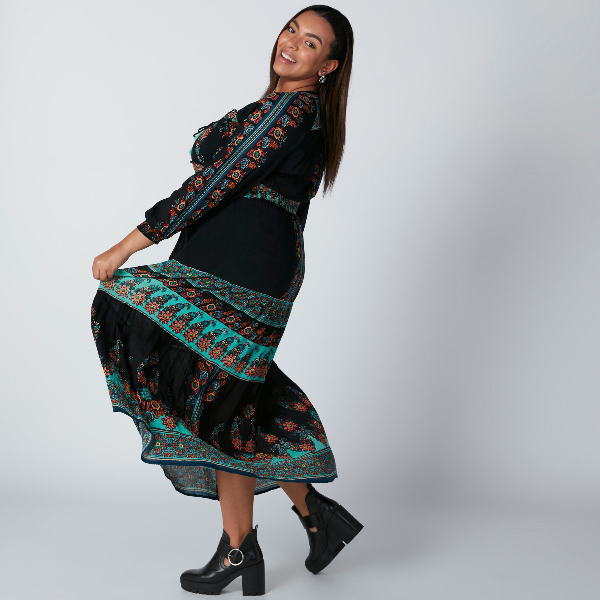Printed Maxi Dress with Long Sleeves-women-clothing-dresses-image-1