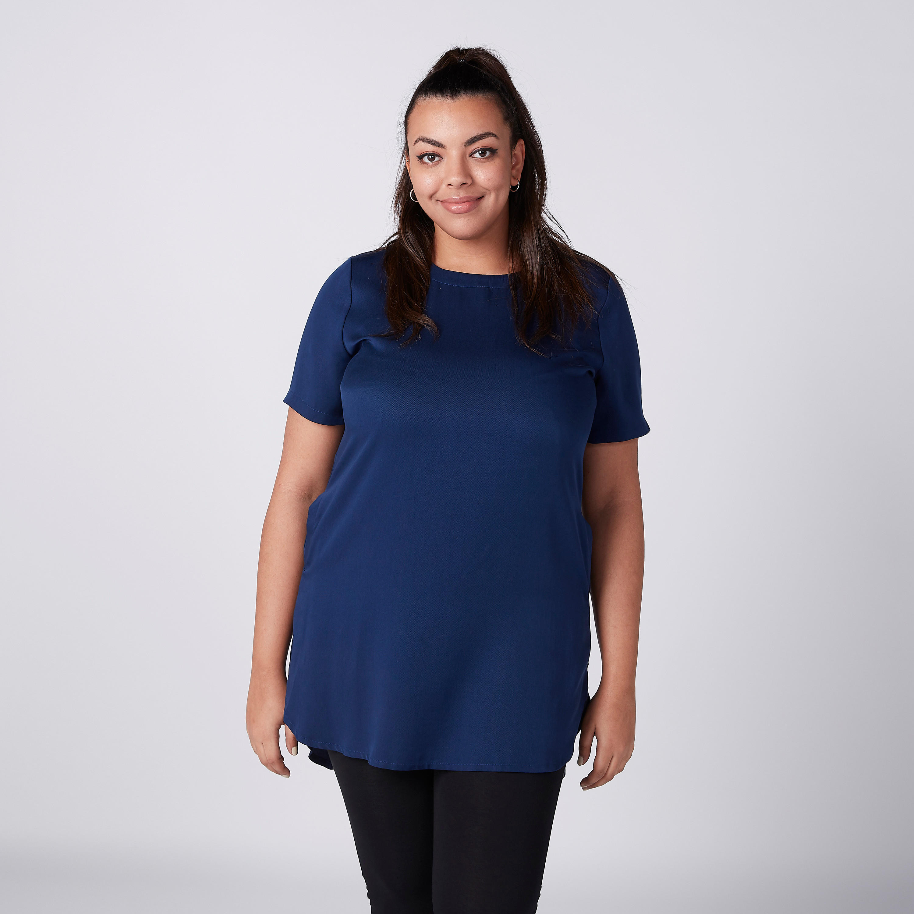 Longline Top with Pocket Detail and High Low Hem-women-clothing-shirtsandblouses-blouses-image-2