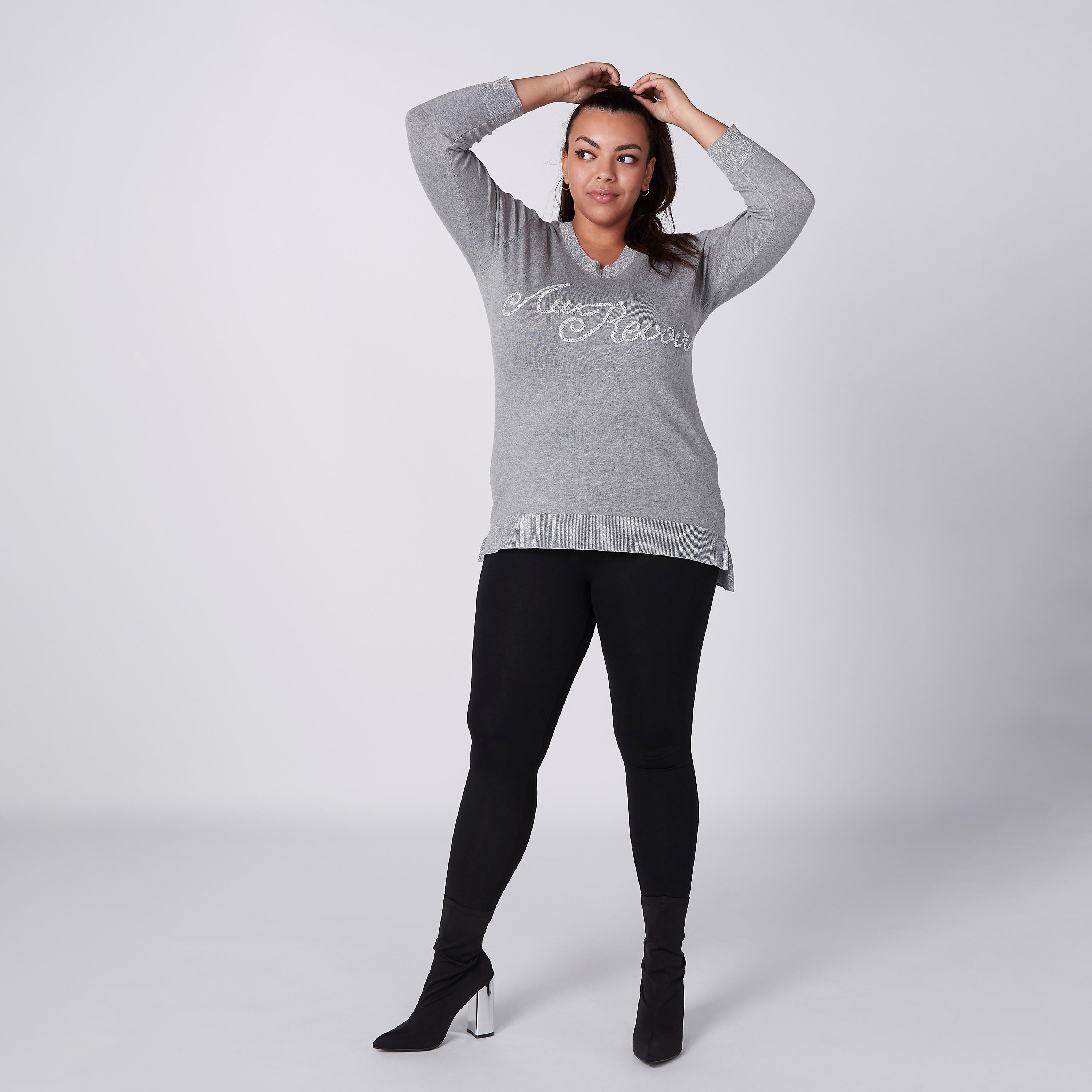 Textured Sweater in Regular Fit with V-Neck-women-winterwear-cardigansandjumpers-cardigans-image-1