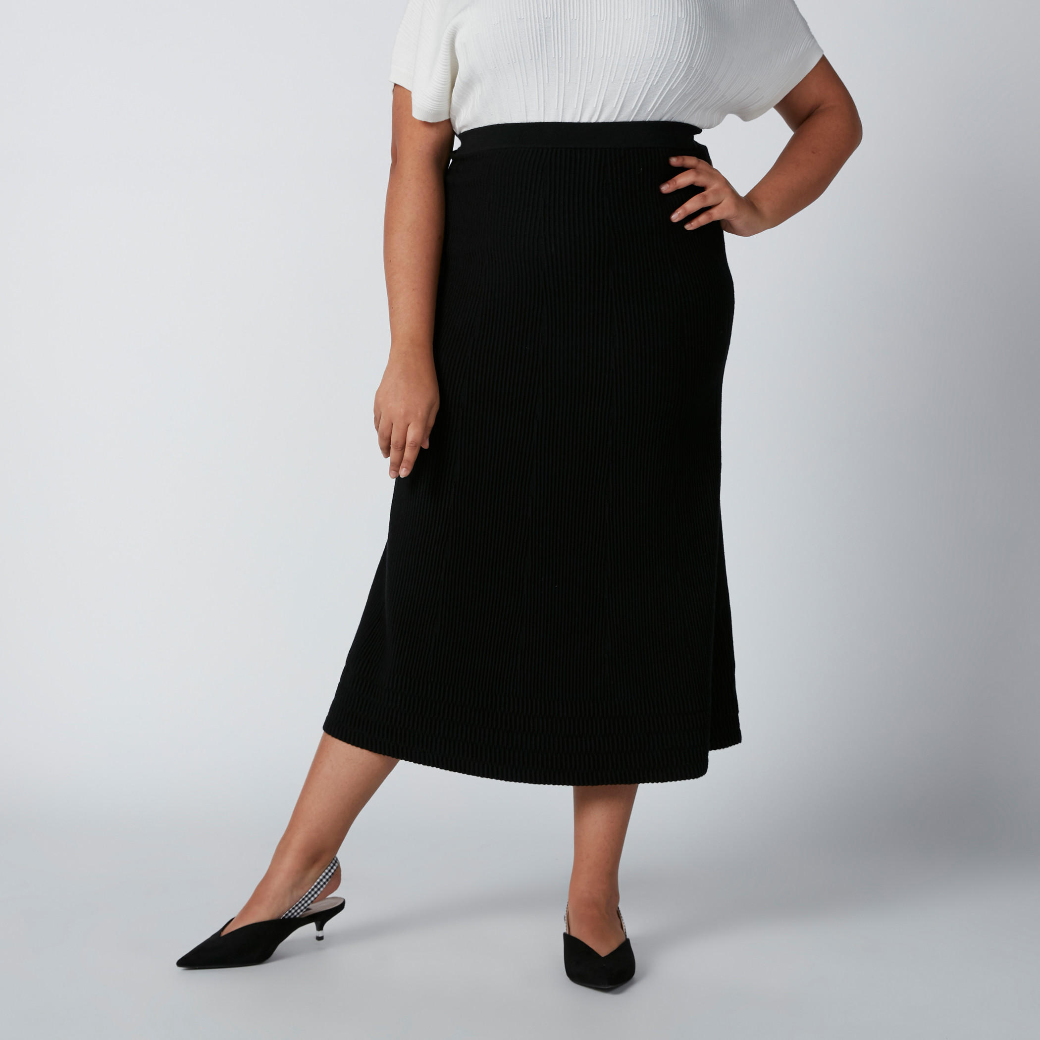 A-Line Midi Skirt with Elasticised Waistband-women-clothing-bottoms-skirts-image-1