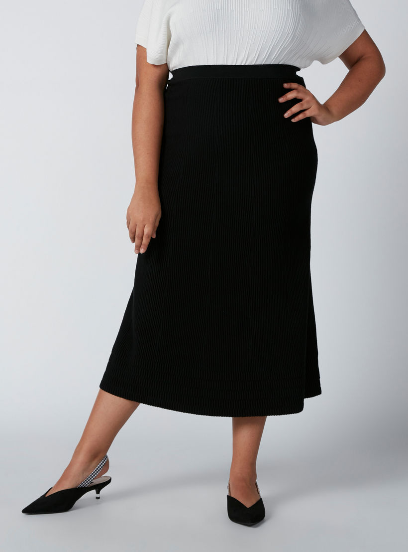 A-Line Midi Skirt with Elasticised Waistband-women-clothing-bottoms-skirts-image-1