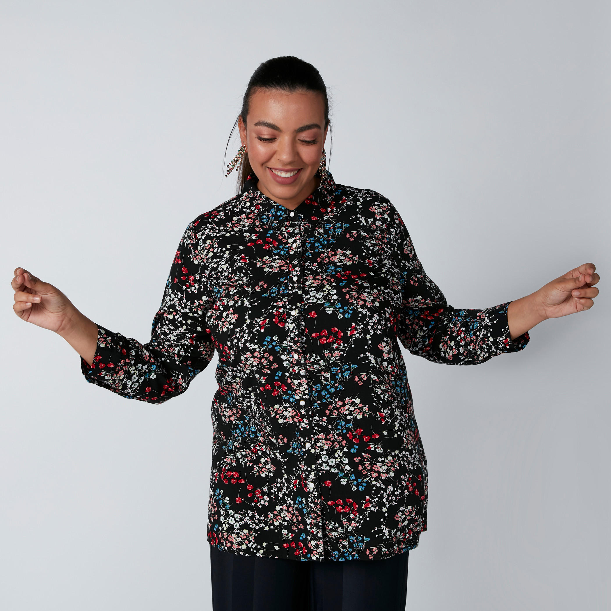 Printed Shirt with Long Sleeves and Complete Placket-women-clothing-shirtsandblouses-blouses-image-2