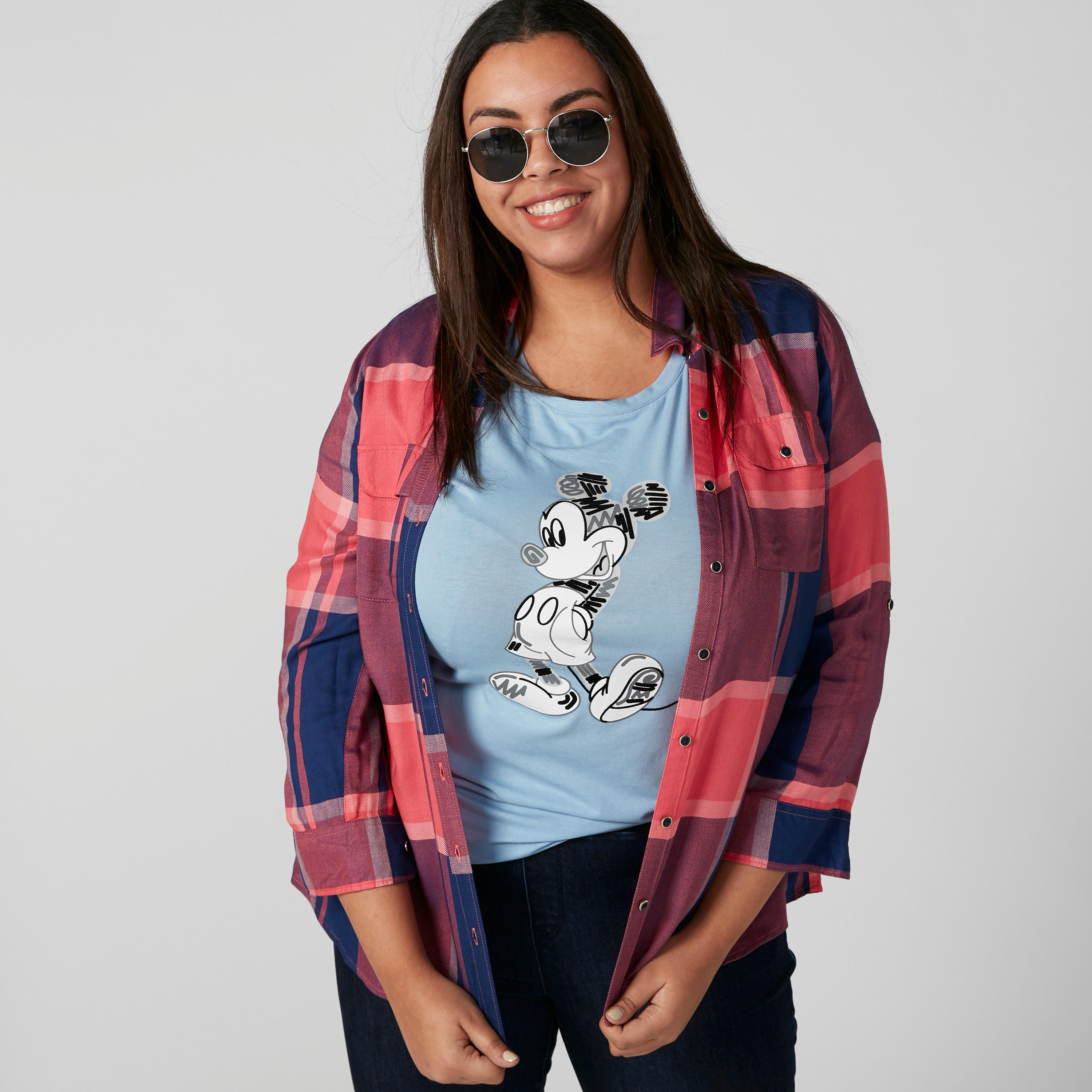 Chequered Shirt with Complete Placket-women-clothing-shirtsandblouses-blouses-image-1