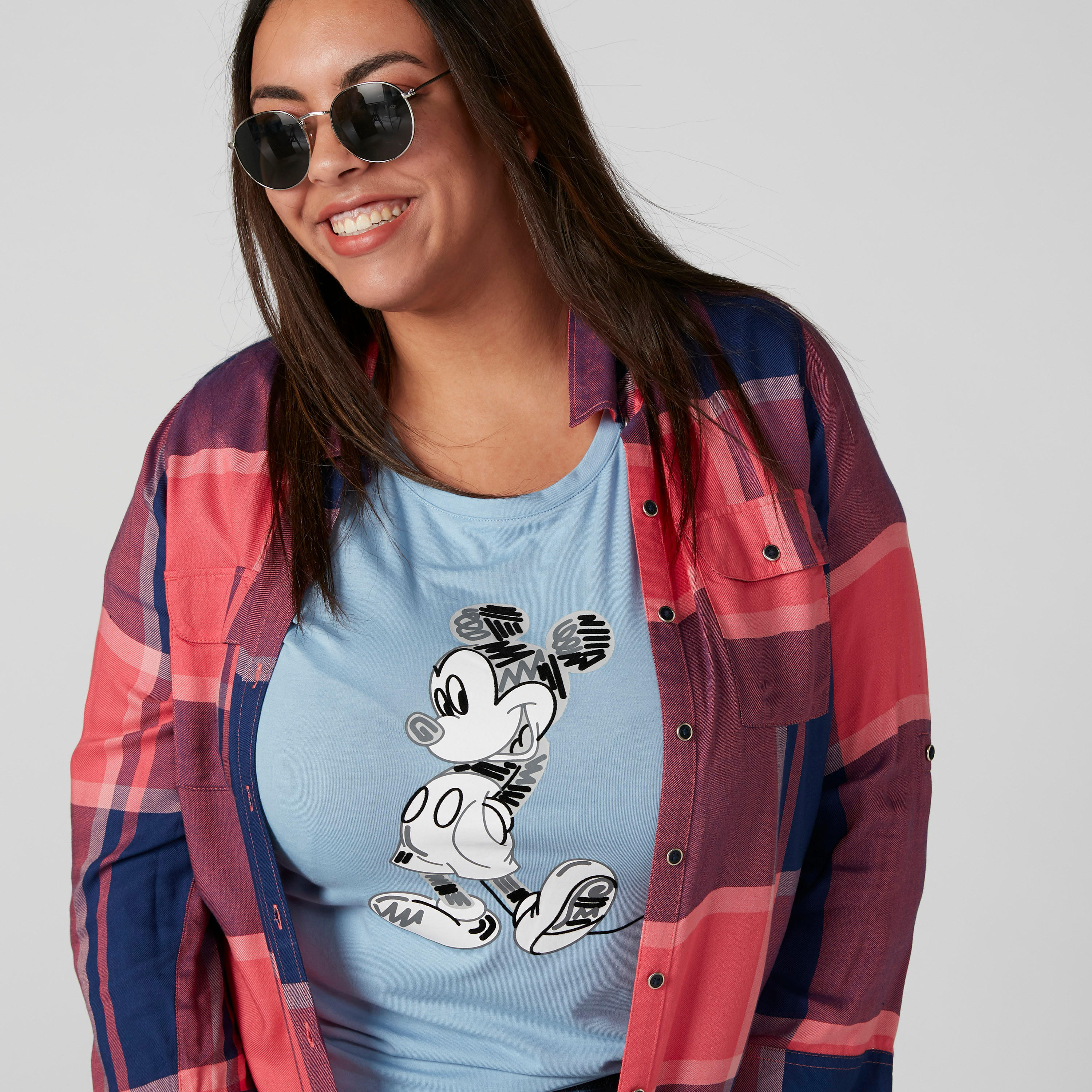 Chequered Shirt with Complete Placket-women-clothing-shirtsandblouses-blouses-image-5