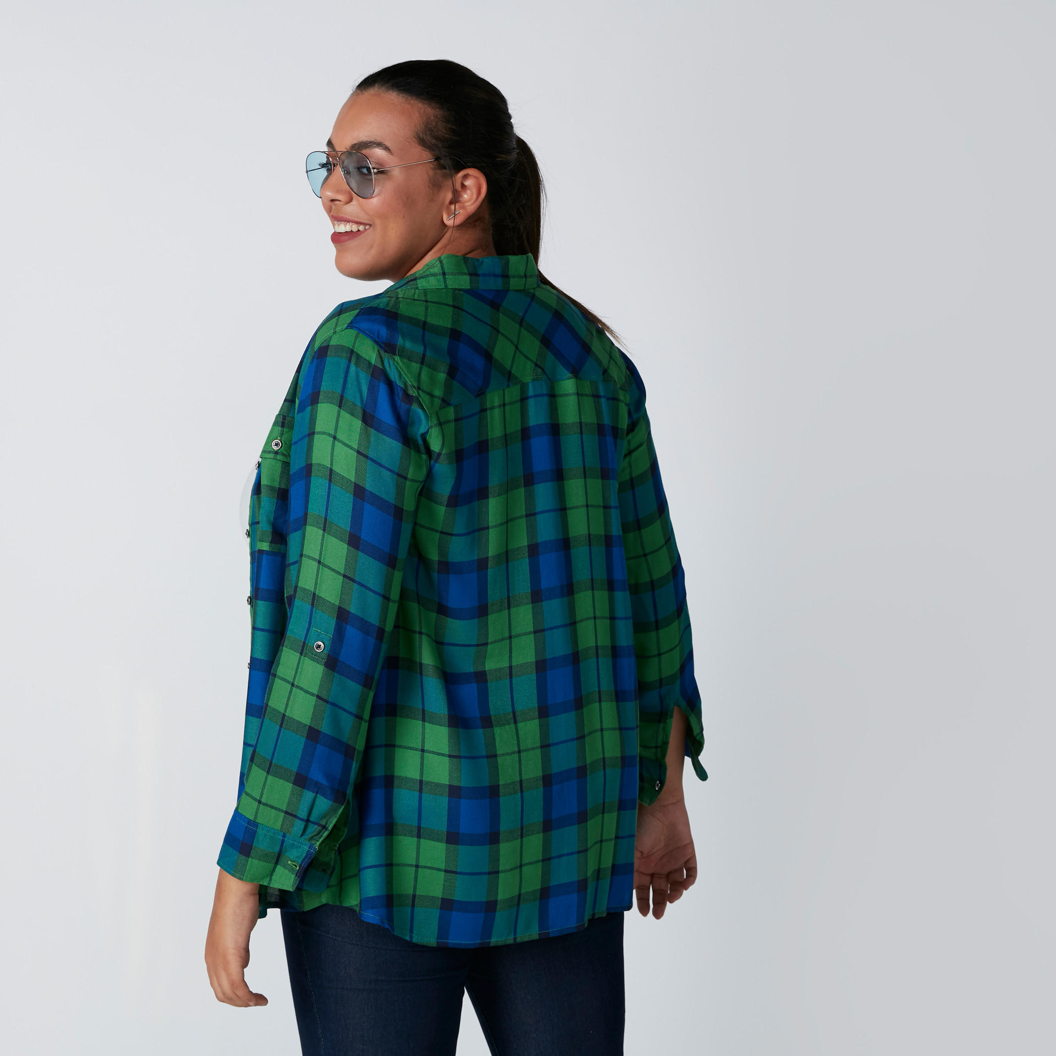 قميص كاروهات بأكمام طويلة وأزرار-women-clothing-shirtsandblouses-blouses-image-2