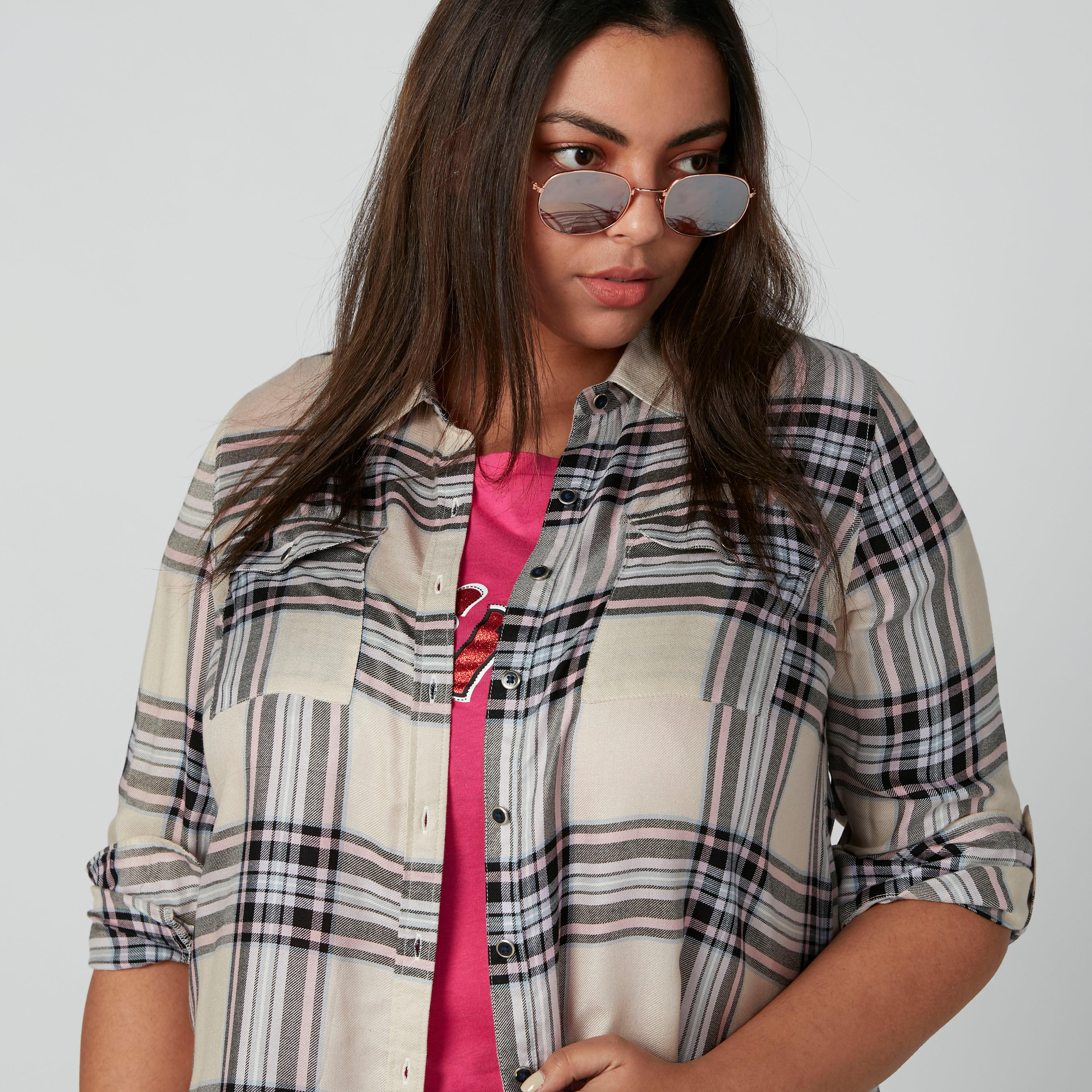 قميص كاروهات بأكمام طويلة وأزرار-women-clothing-shirtsandblouses-blouses-image-3