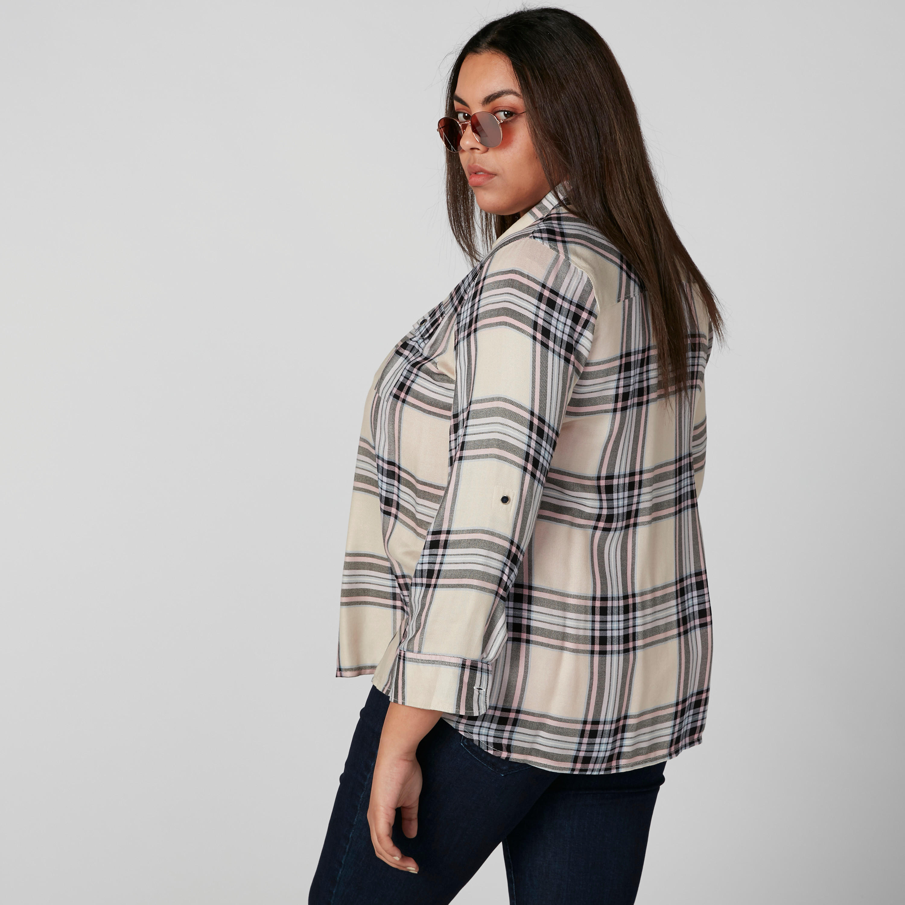 قميص كاروهات بأكمام طويلة وأزرار-women-clothing-shirtsandblouses-blouses-image-4