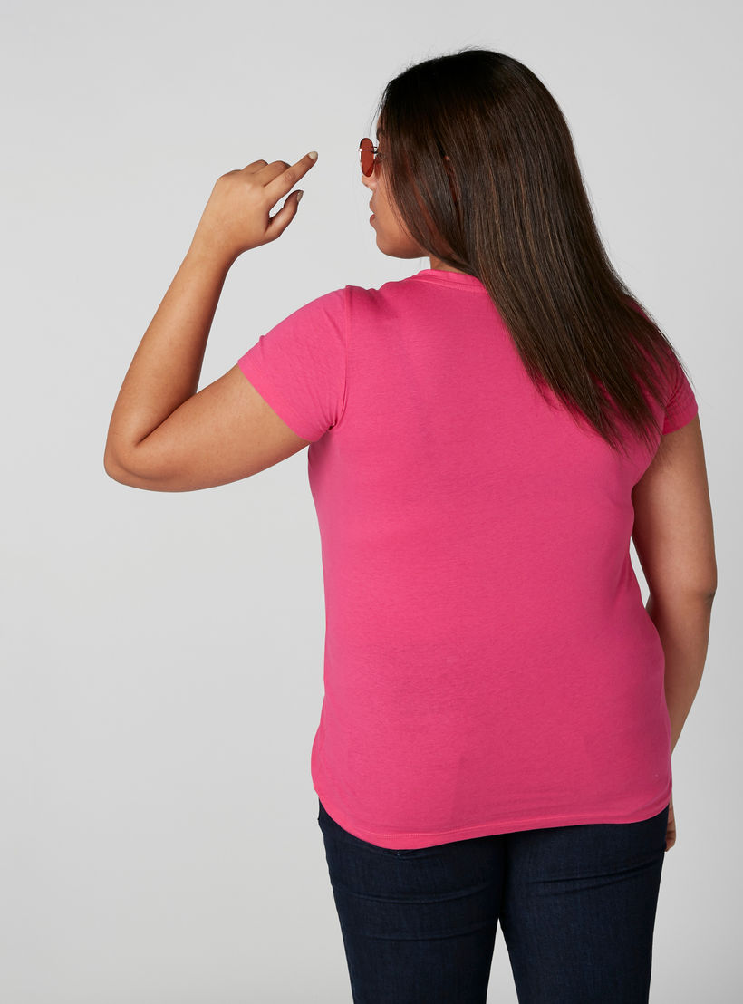 Printed T-Shirt in Regular Fit with Round Neck-women-clothing-tshirts-image-2