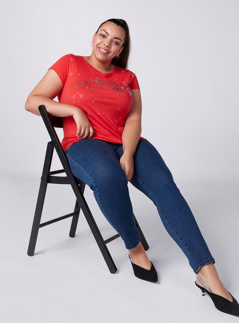 Printed T-Shirt with Round Neck-women-clothing-tshirts-image-1