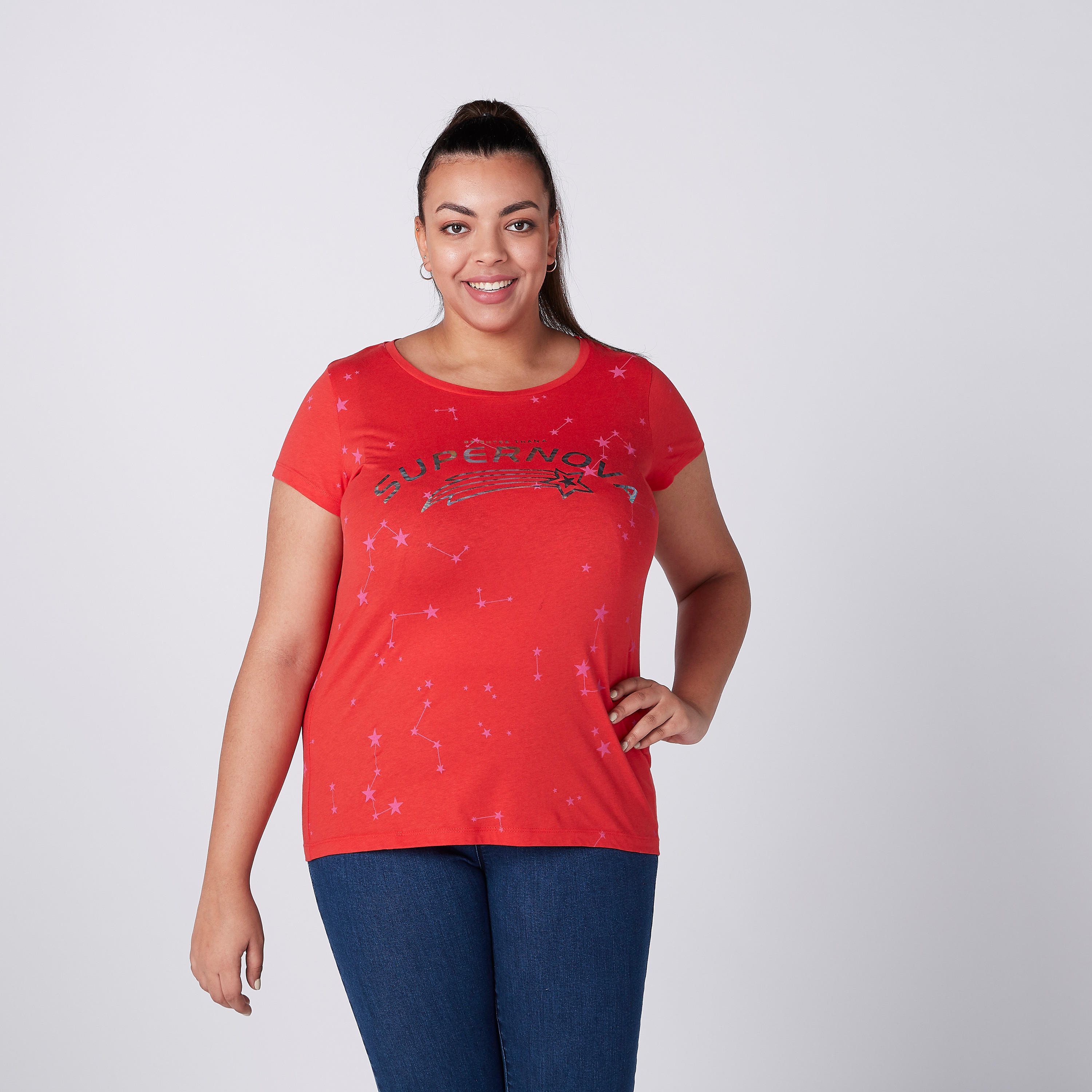Printed T-Shirt with Round Neck-women-clothing-tshirts-image-2