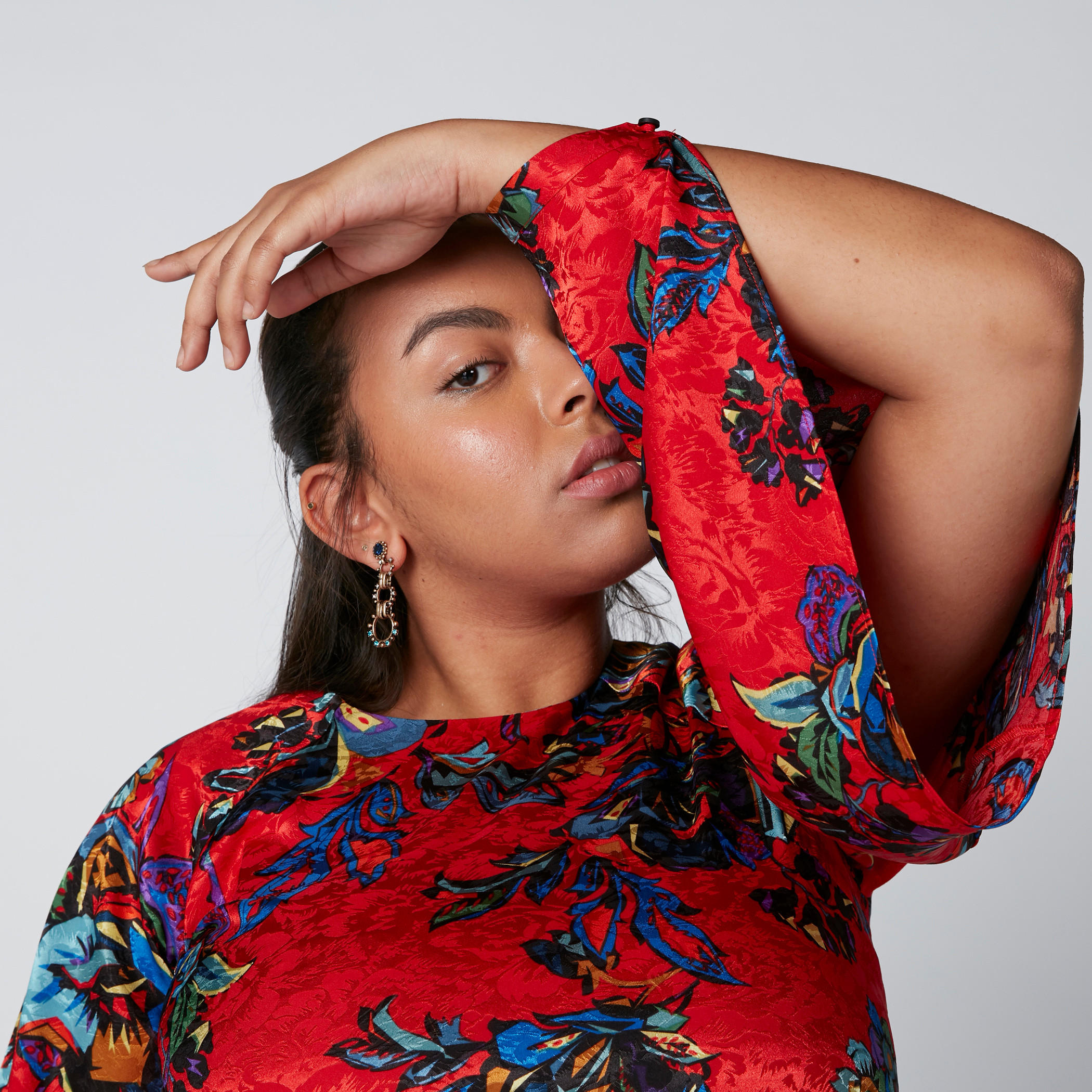 Floral Printed Top with Raglan Sleeves-women-clothing-shirtsandblouses-blouses-image-1