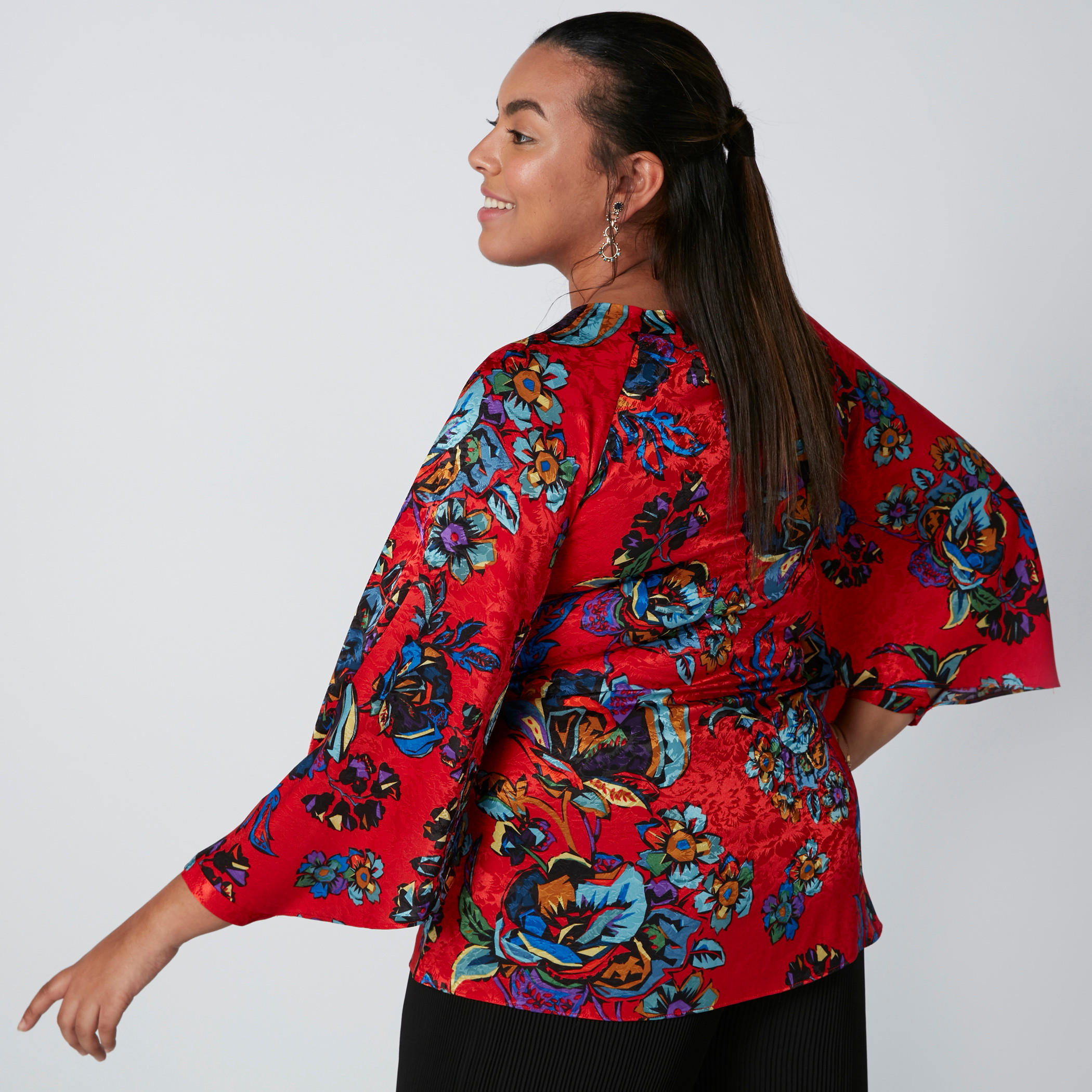 Floral Printed Top with Raglan Sleeves-women-clothing-shirtsandblouses-blouses-image-2