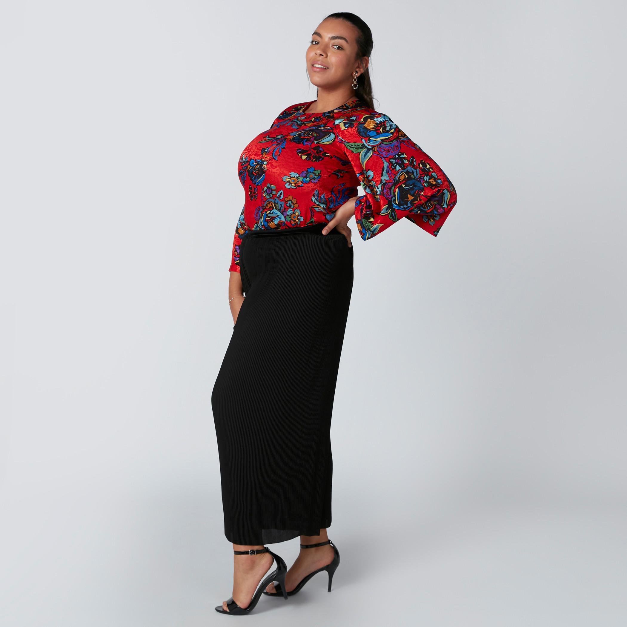 Floral Printed Top with Raglan Sleeves-women-clothing-shirtsandblouses-blouses-image-3