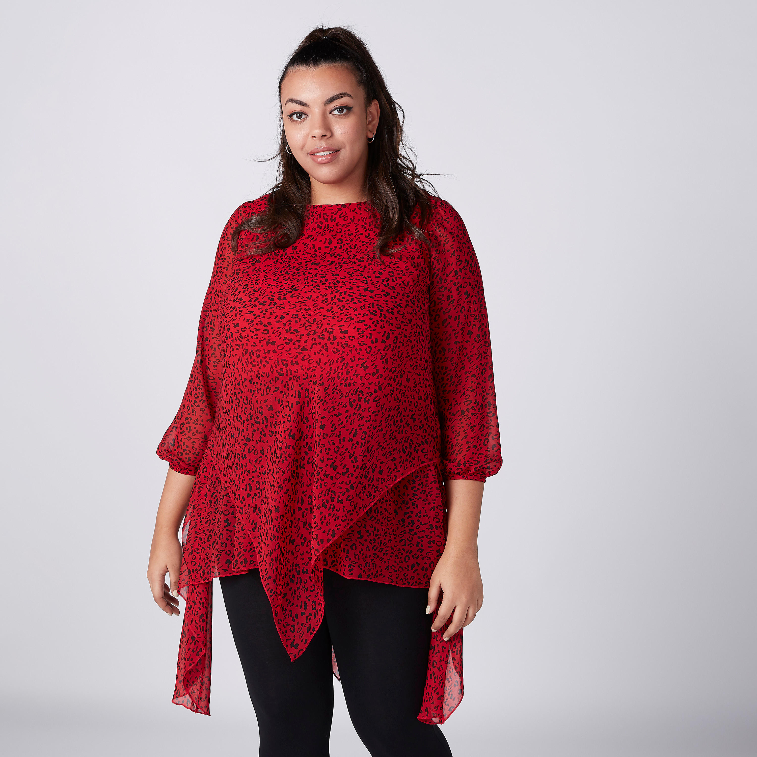 بلوزة بأكمام 3/4 وحوّاف غير مستوية وطبعات-women-clothing-shirtsandblouses-blouses-image-2
