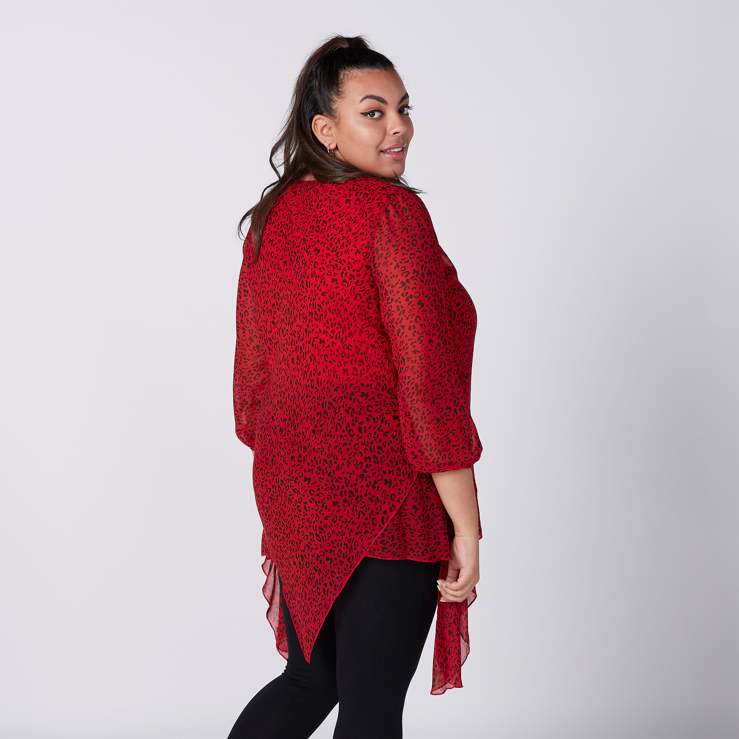 بلوزة بأكمام 3/4 وحوّاف غير مستوية وطبعات-women-clothing-shirtsandblouses-blouses-image-3