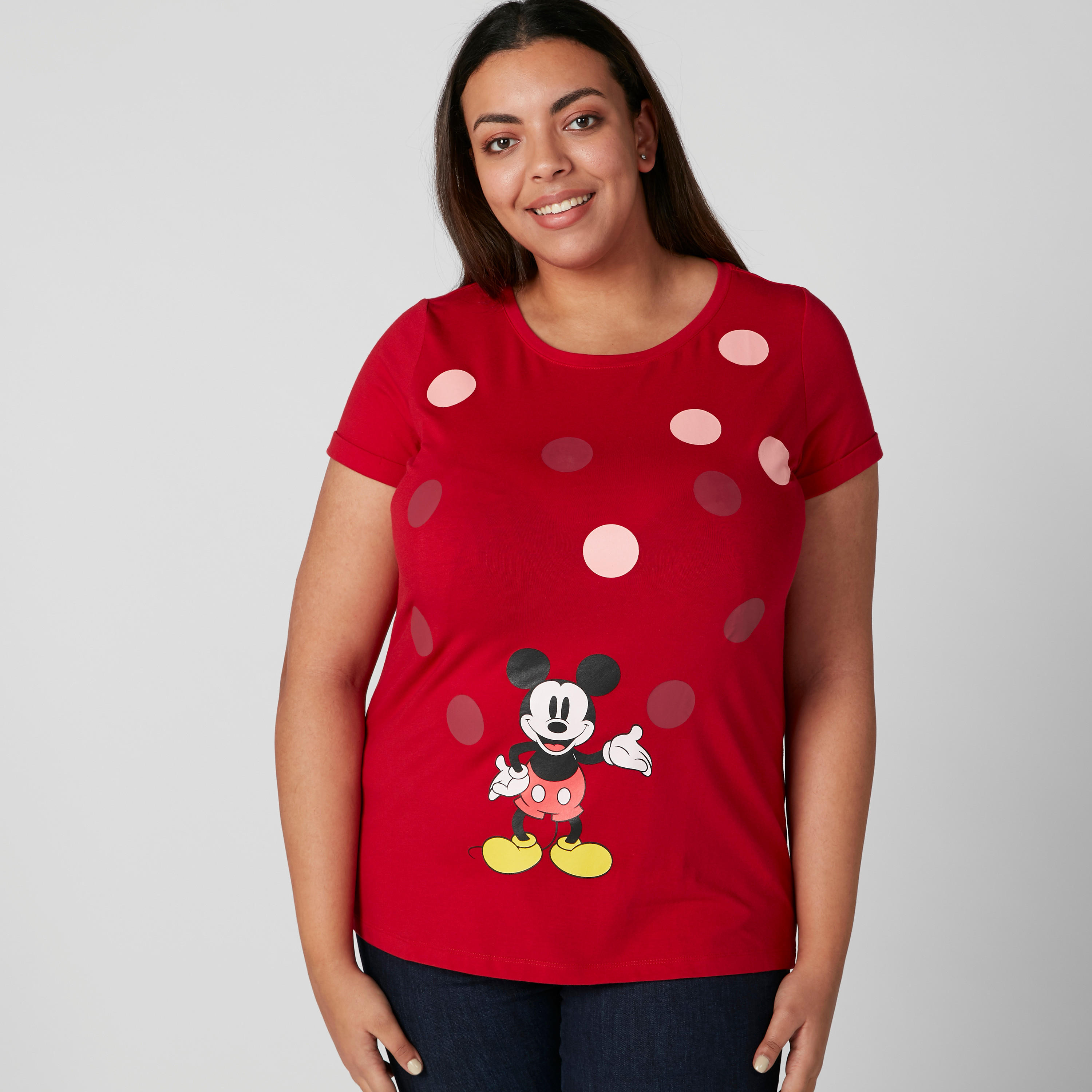 تيشيرت بقصّة عادية وأكمام قصيرة وطبعات ميكي ماوس-women-clothing-tshirts-image-3