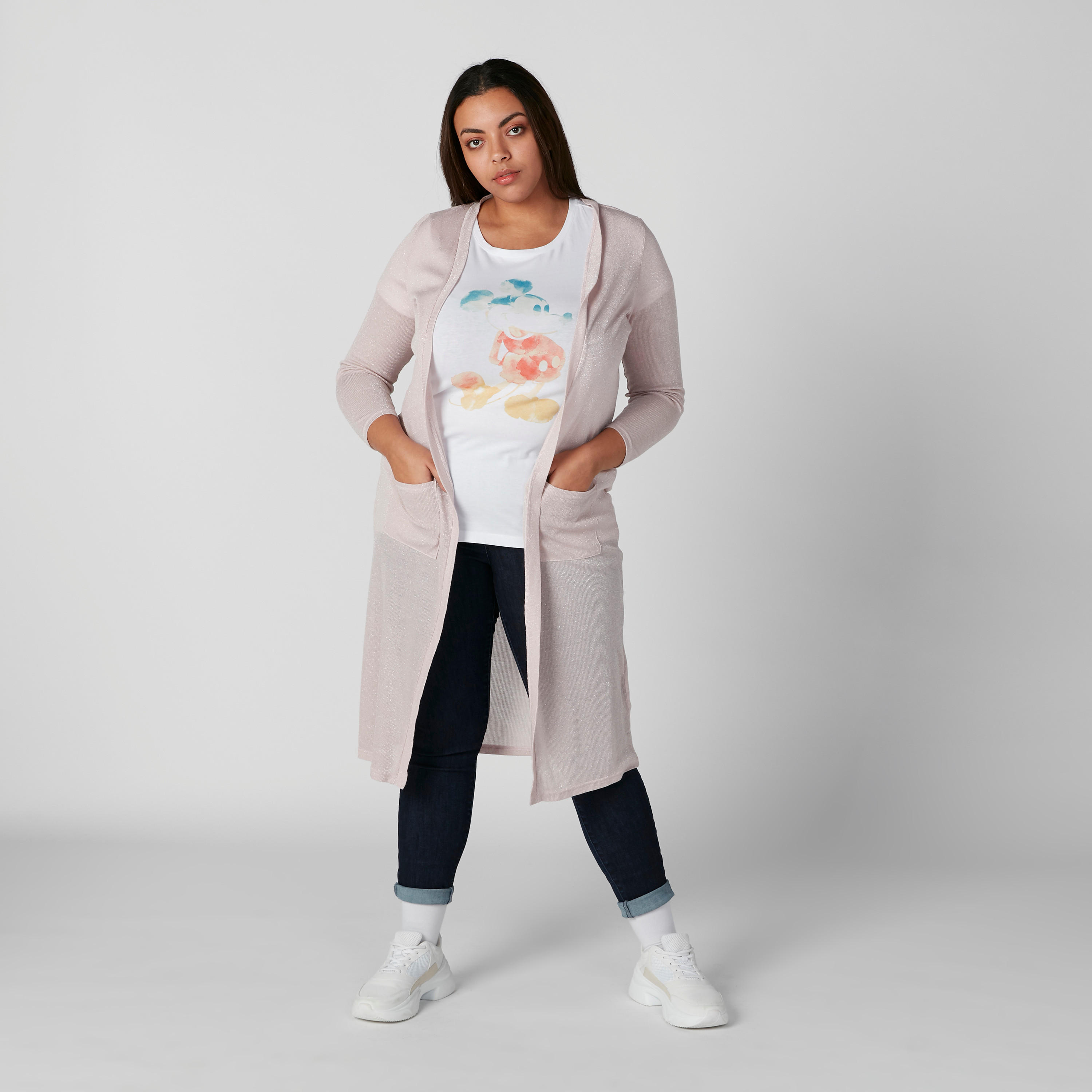 Mickey Mouse Printed T-Shirt with Round Neck-women-clothing-tshirts-image-3
