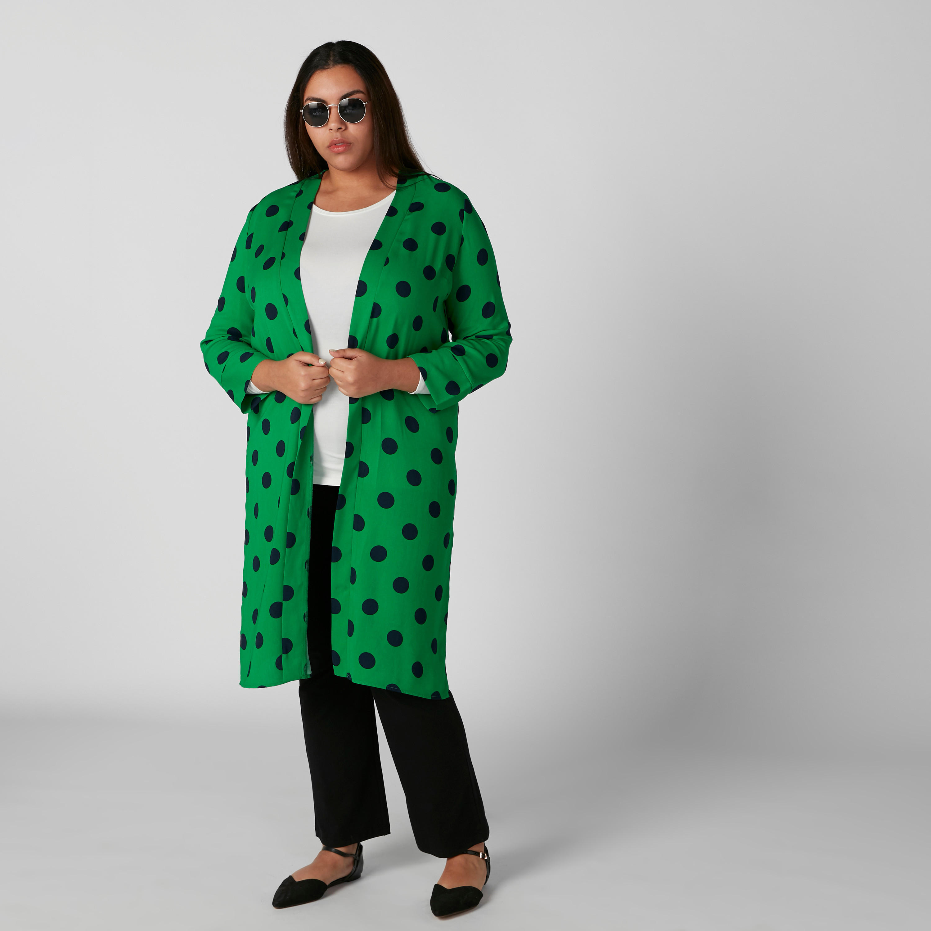 سترة طويلة بطبعات منقطة وأكمام طويلة-women-winterwear-cardigansandjumpers-cardigans-image-3