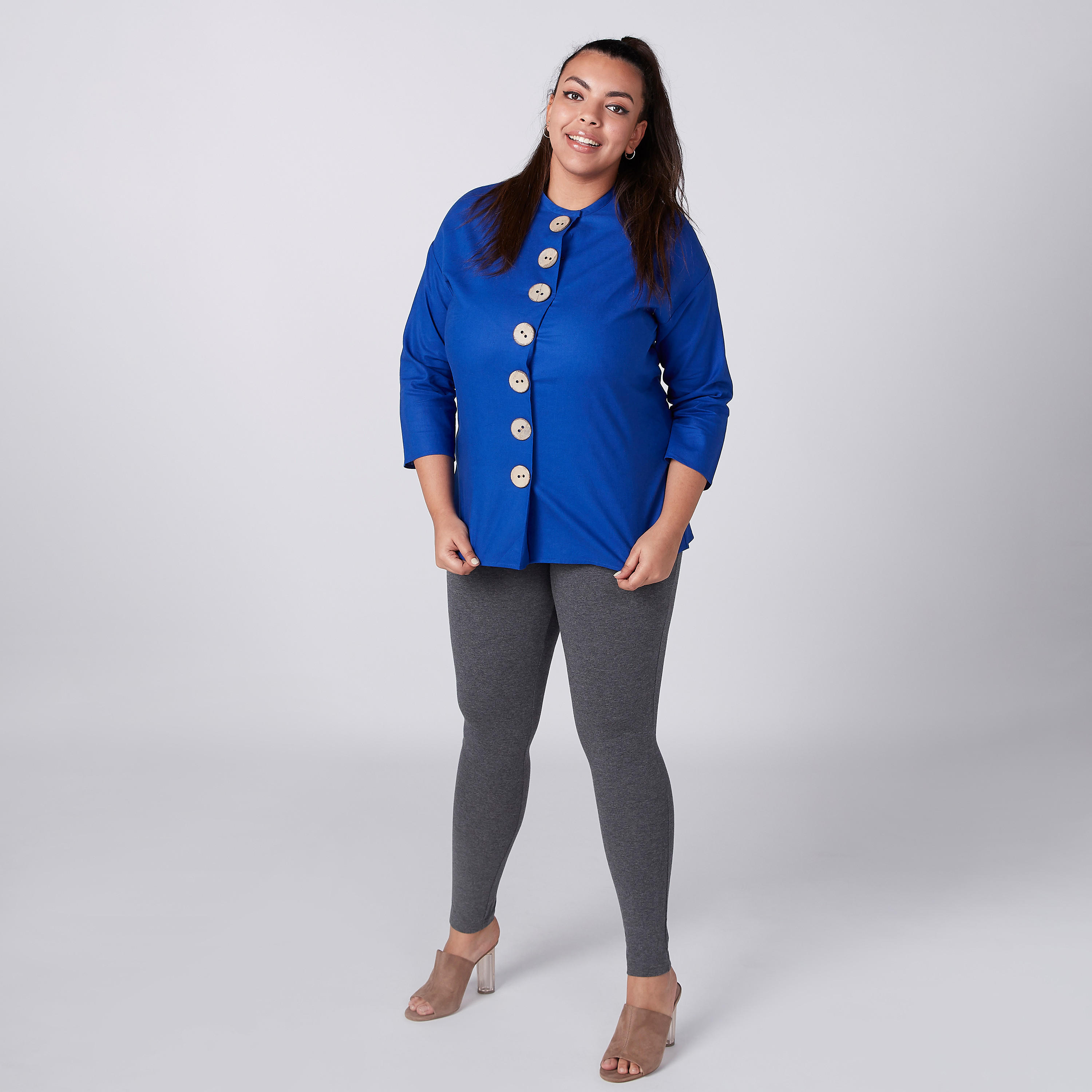 قميص بأكمام 3/4 وأزرار-women-clothing-shirtsandblouses-blouses-image-1