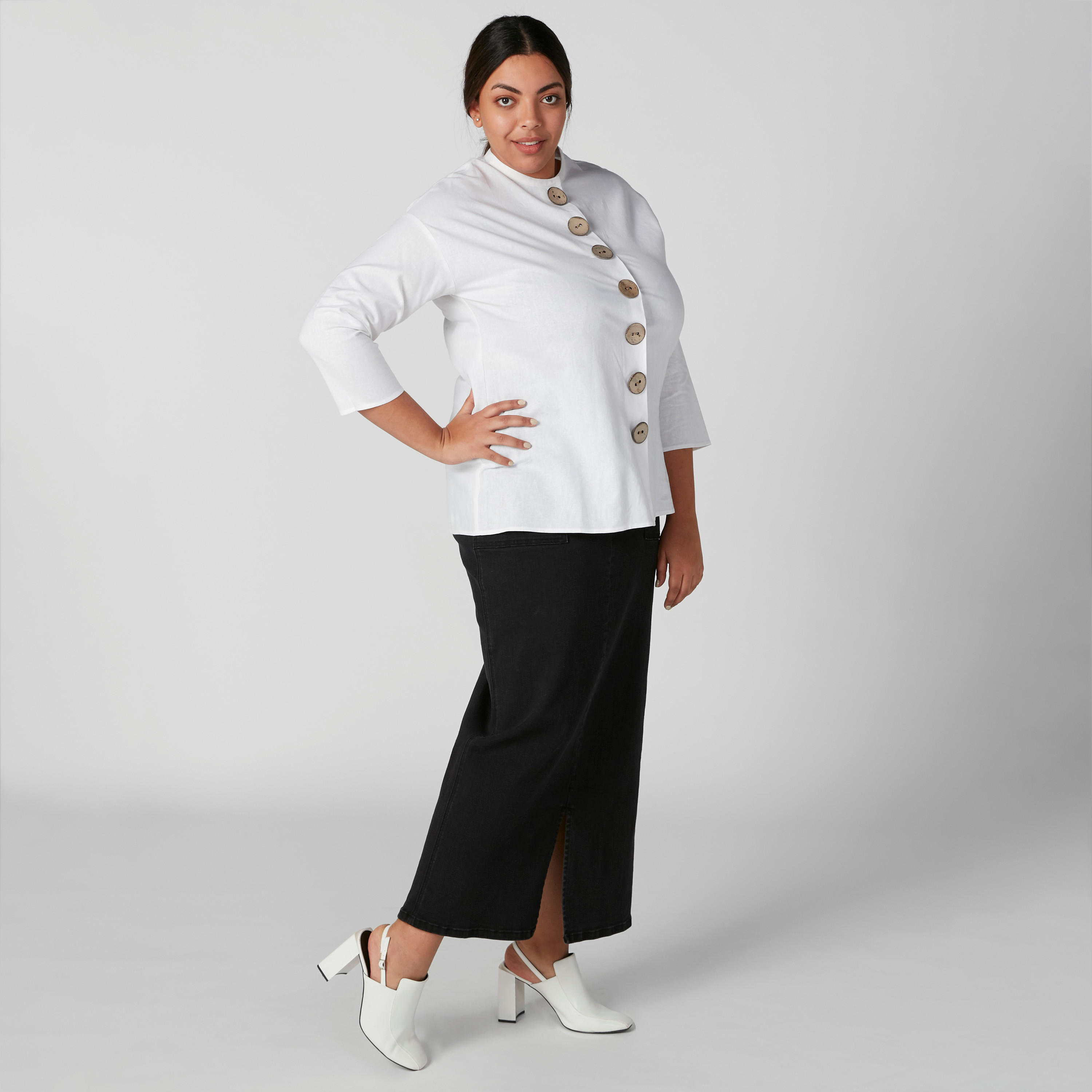 قميص بأكمام 3/4 وأزرار-women-clothing-shirtsandblouses-blouses-image-2