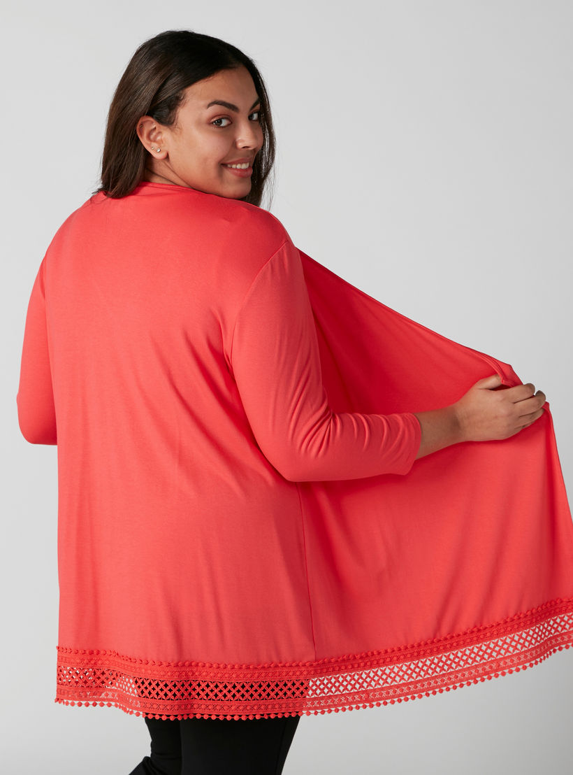 سترة مزينة بكرات بوم بوم وأكمام 3/4-women-winterwear-cardigansandjumpers-cardigans-image-1