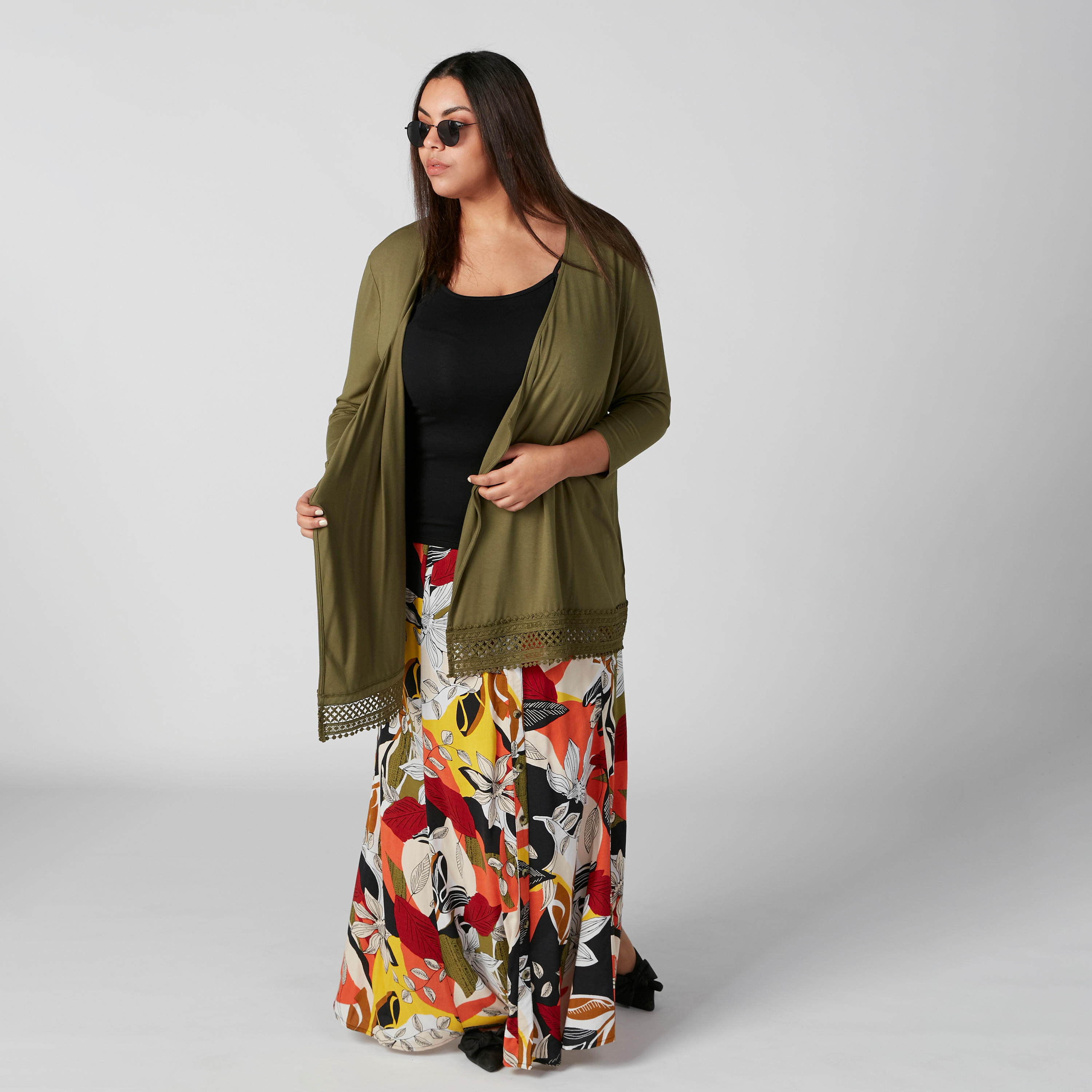 سترة بأكمام 3/4 وتفاصيل دانتيل-women-winterwear-cardigansandjumpers-cardigans-image-3