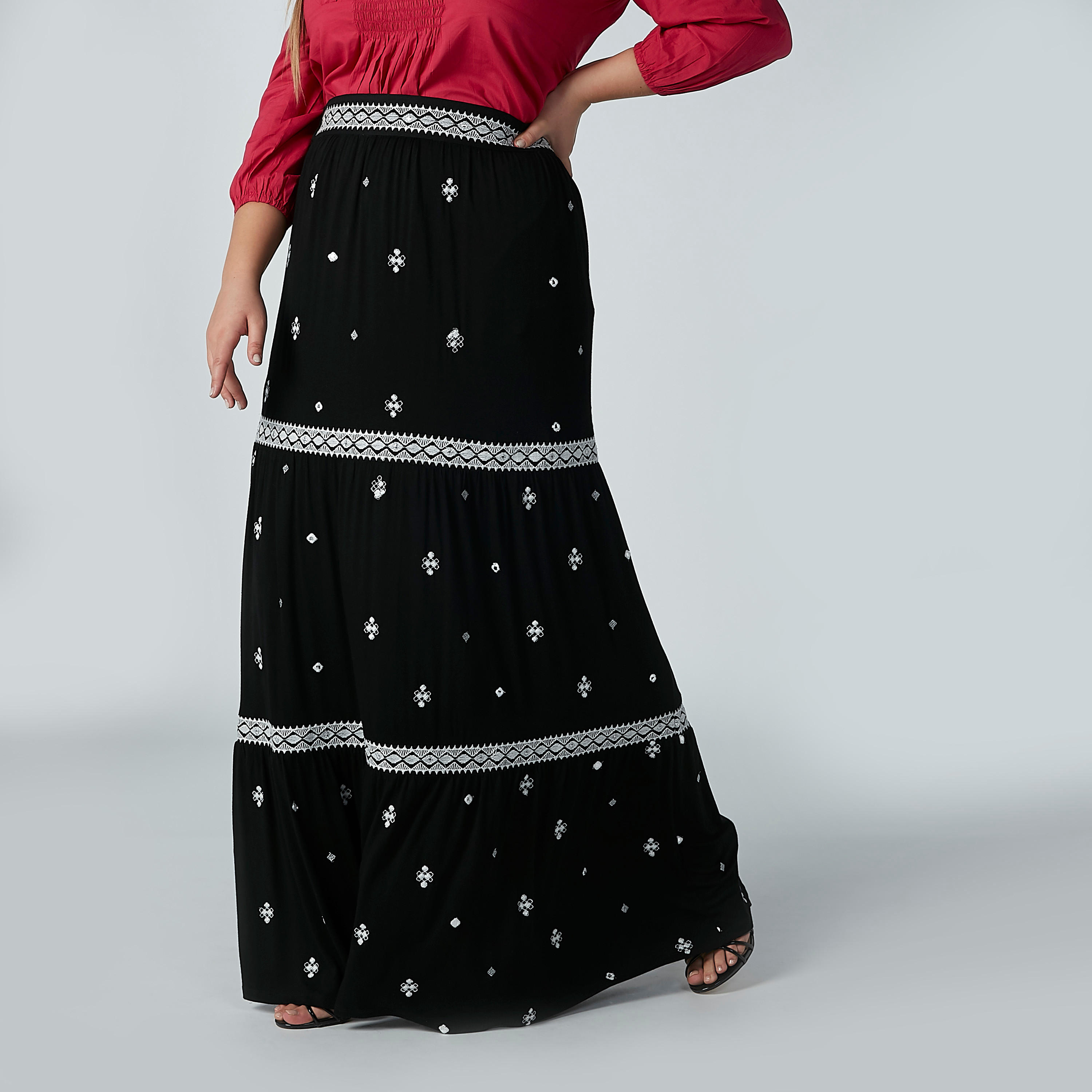 تنورة طويلة بخصر مطّاطي وطبعات-women-clothing-bottoms-skirts-image-1
