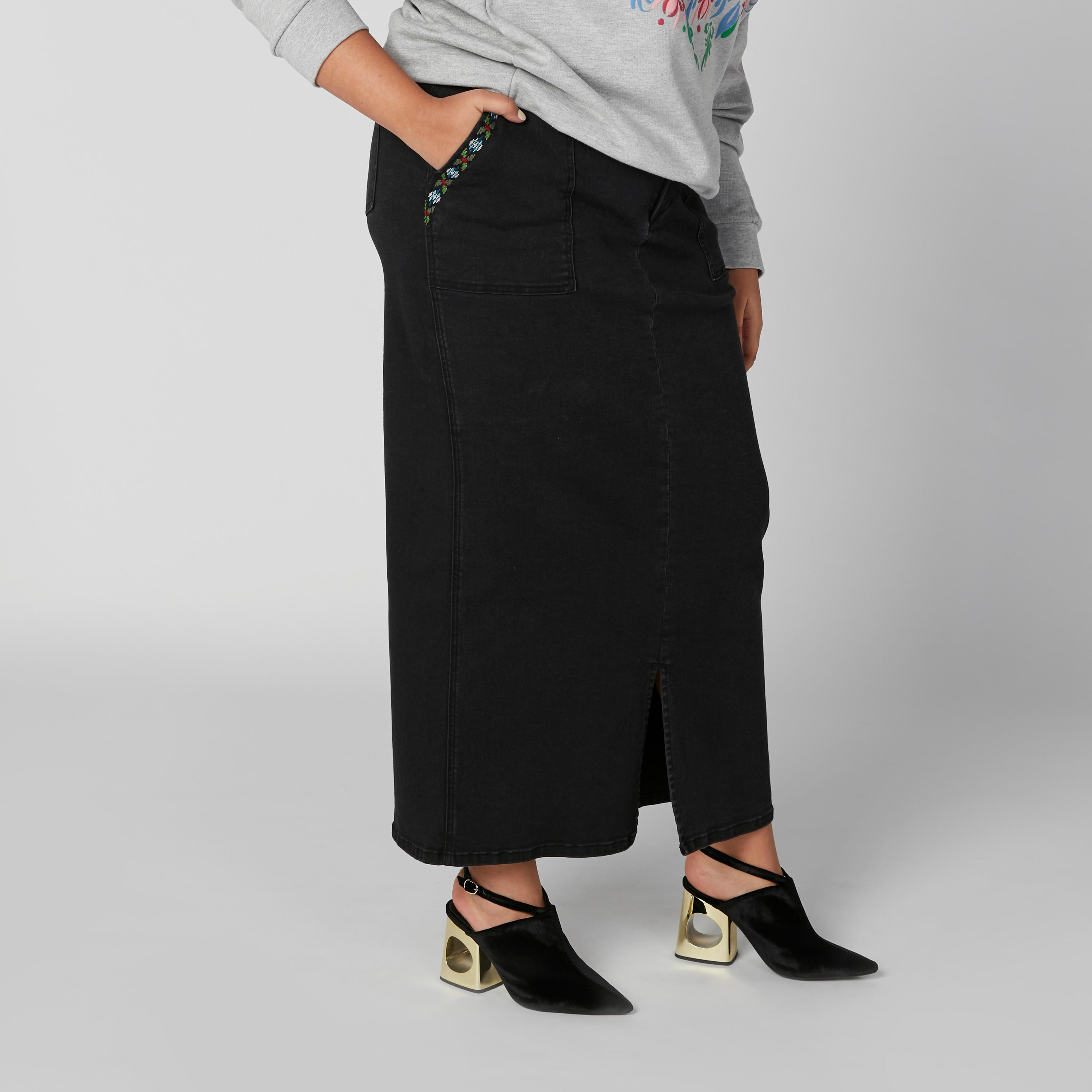 تنورة طويلة بقصّة ضيّقة وفتحة أمامية وجيوب-women-clothing-bottoms-skirts-image-4