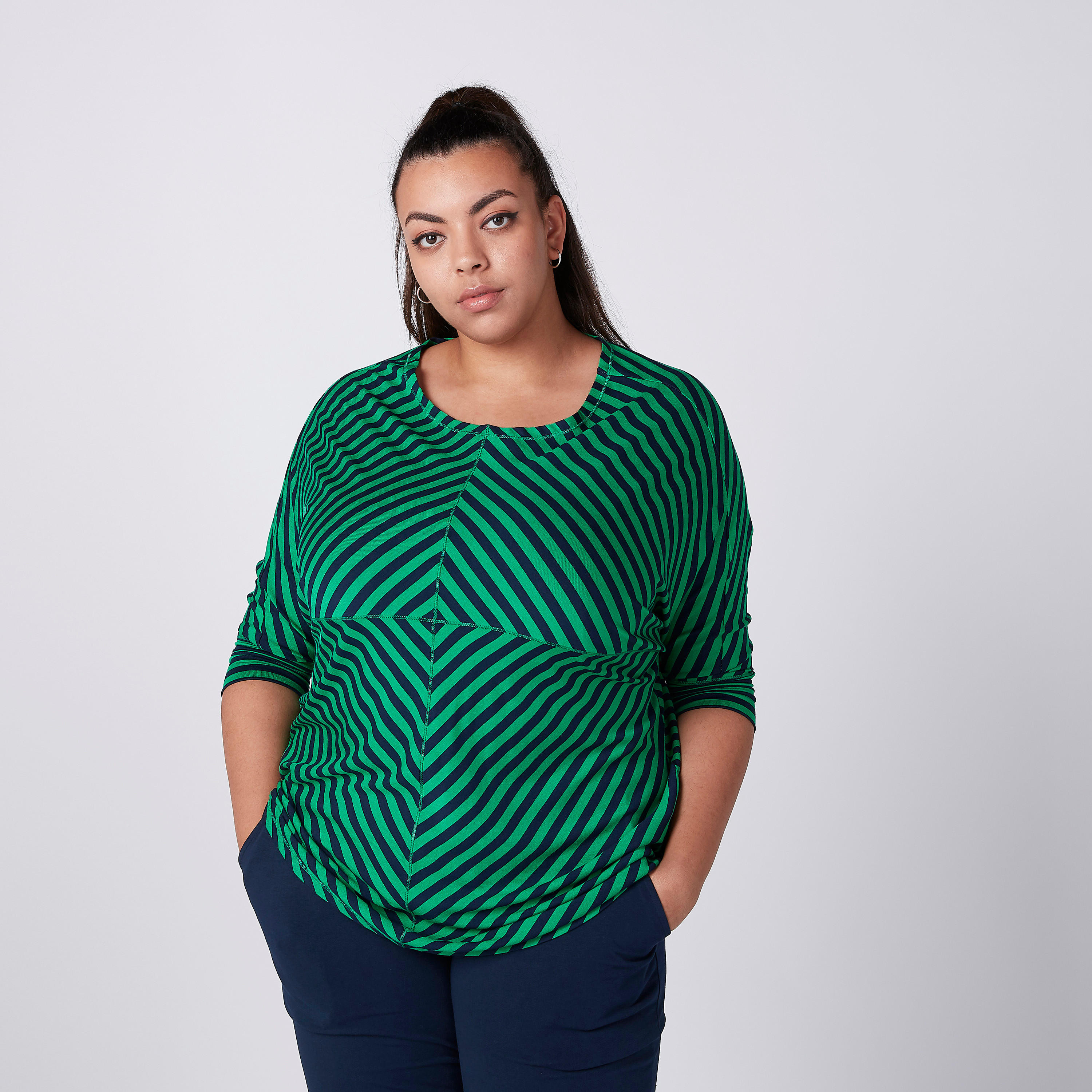 Striped Top with Round Neck-women-clothing-shirtsandblouses-blouses-image-2