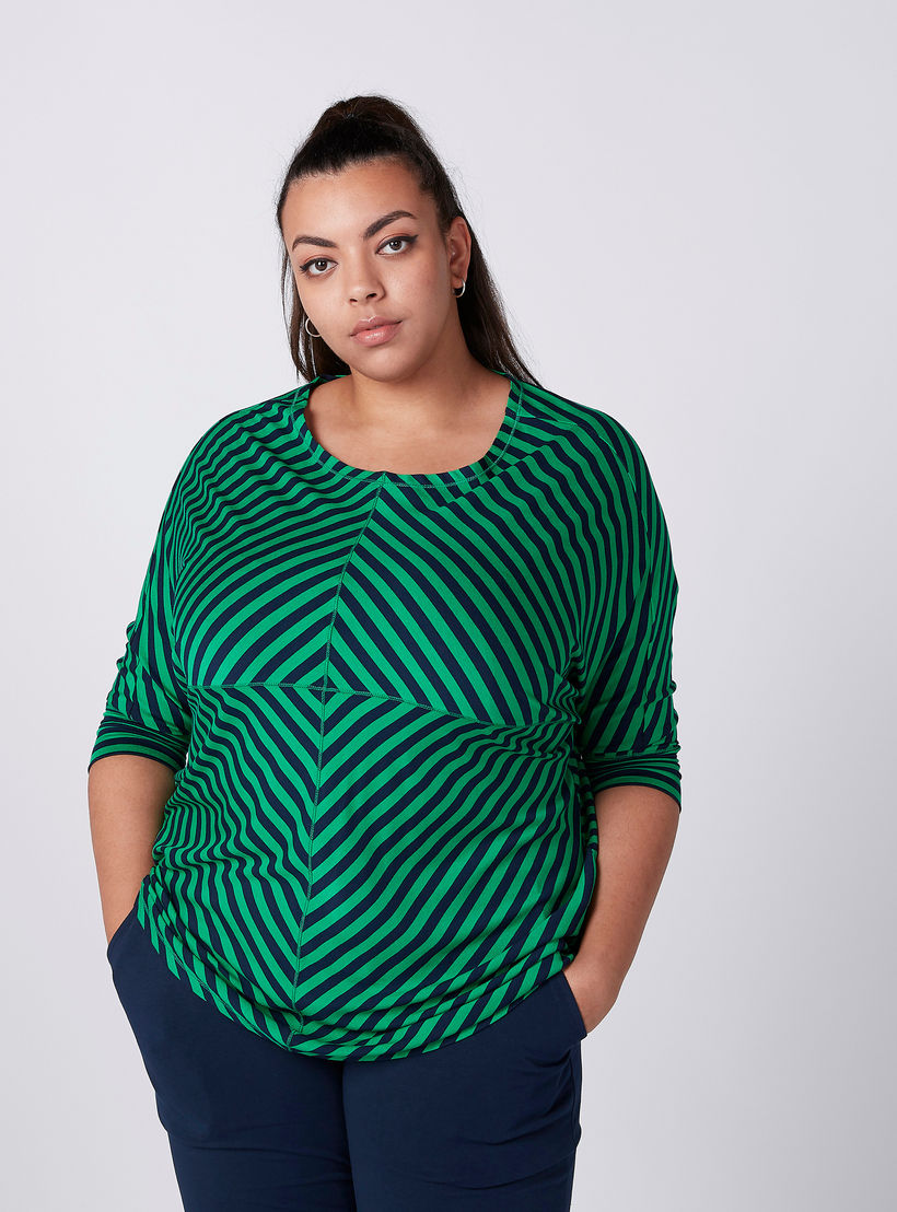 Striped Top with Round Neck-women-clothing-shirtsandblouses-blouses-image-2