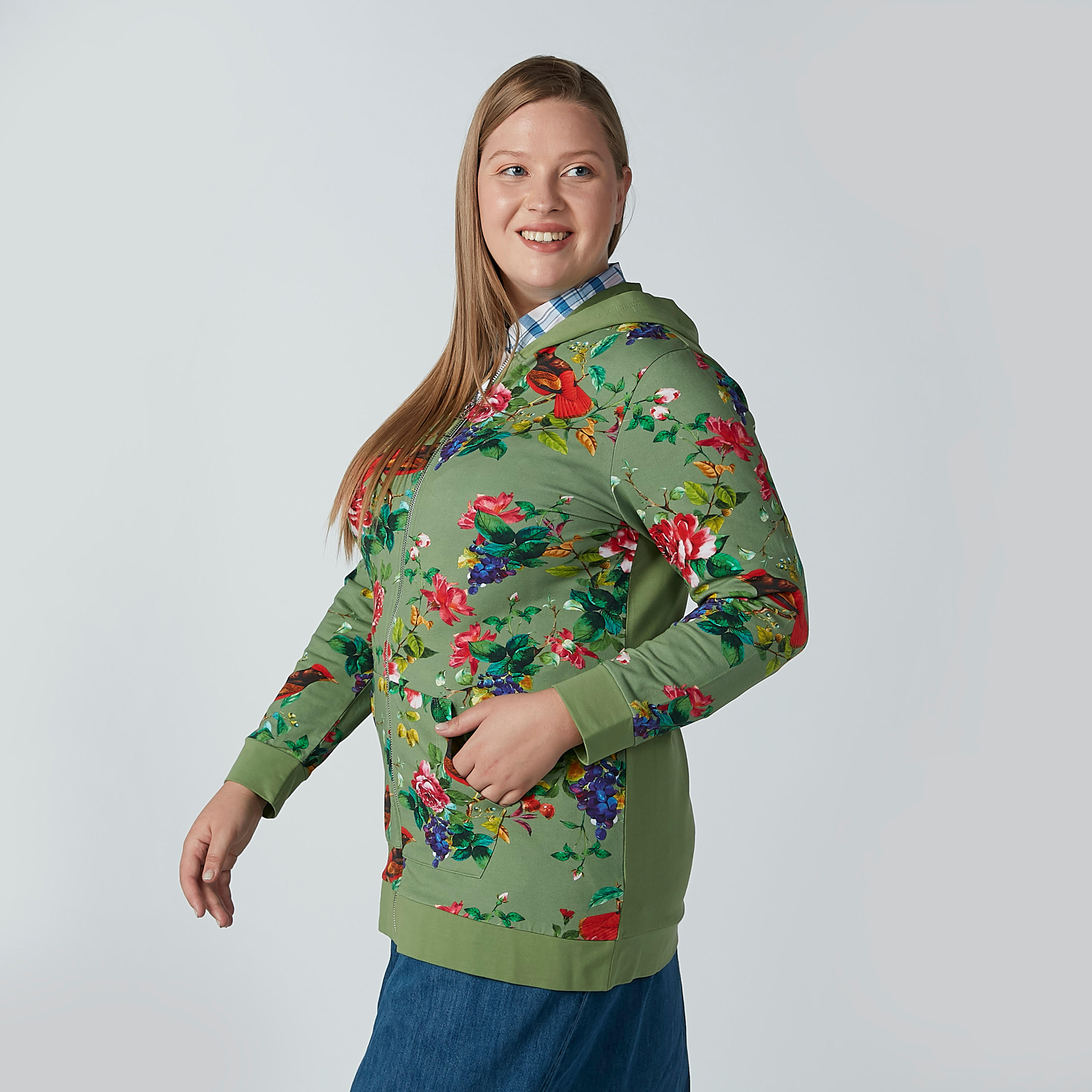Floral Printed Hoodie with Long Sleeves-women-winterwear-hoodiesandsweatshirts-sweatshirts-image-2