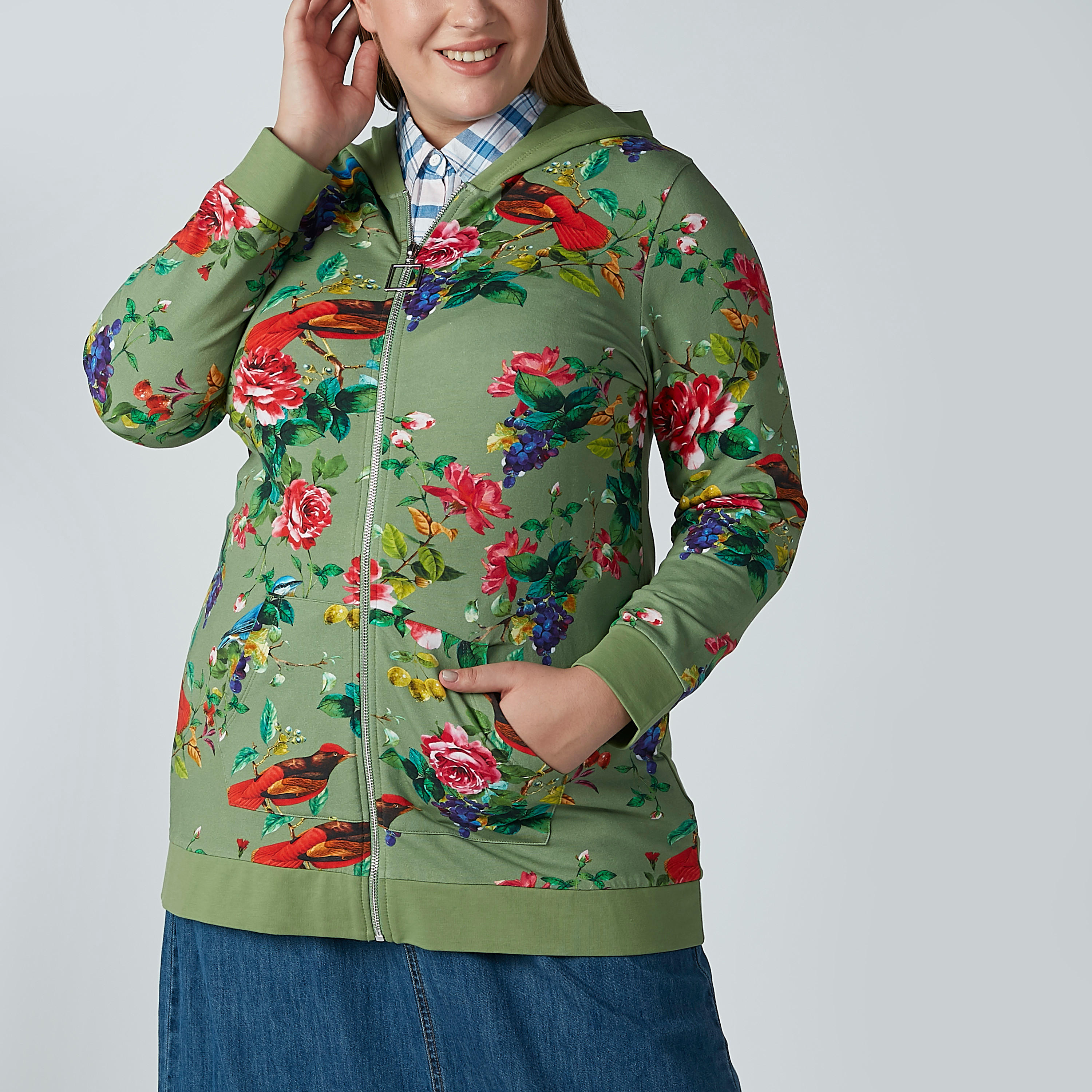 Floral Printed Hoodie with Long Sleeves-women-winterwear-hoodiesandsweatshirts-sweatshirts-image-4