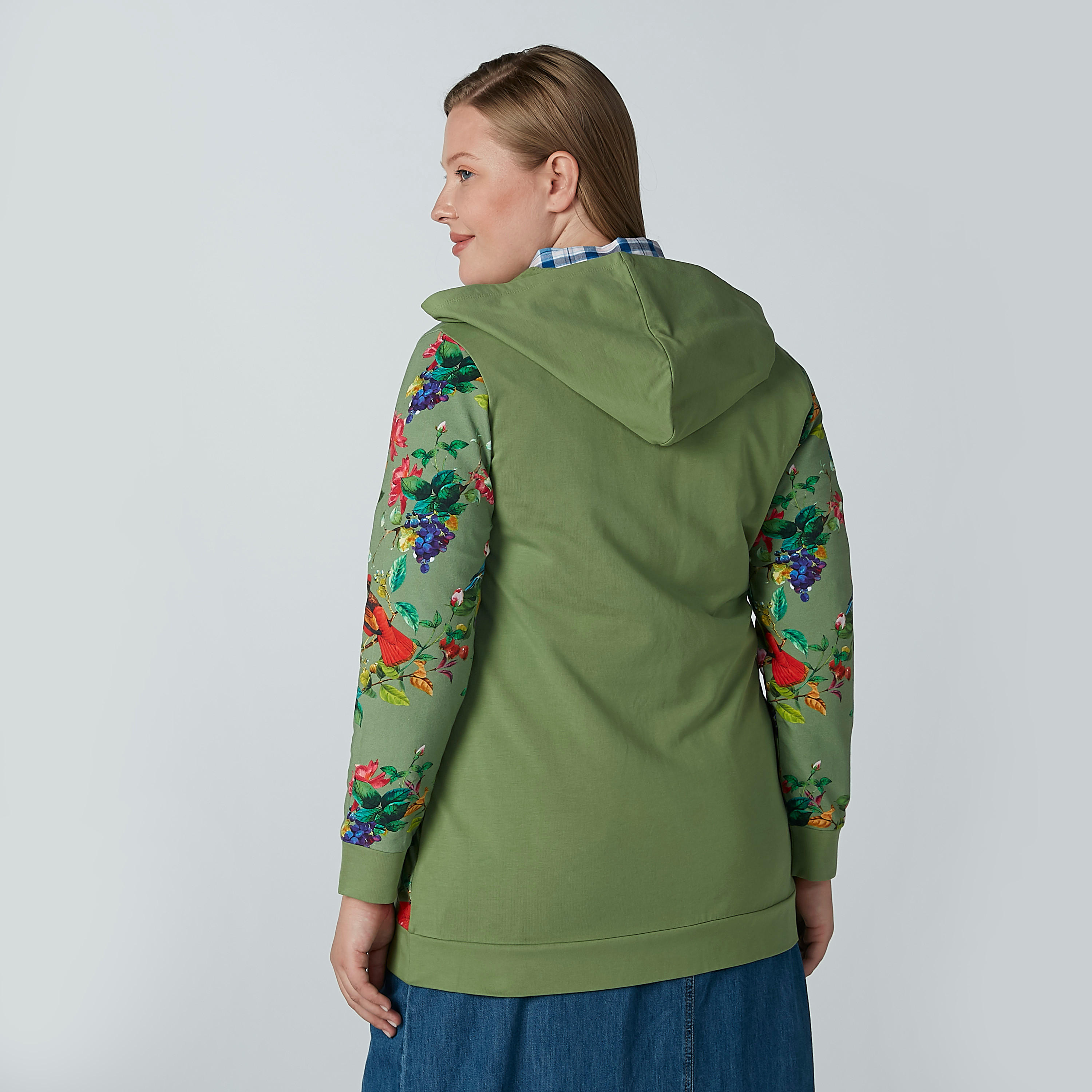 Floral Printed Hoodie with Long Sleeves-women-winterwear-hoodiesandsweatshirts-sweatshirts-image-5