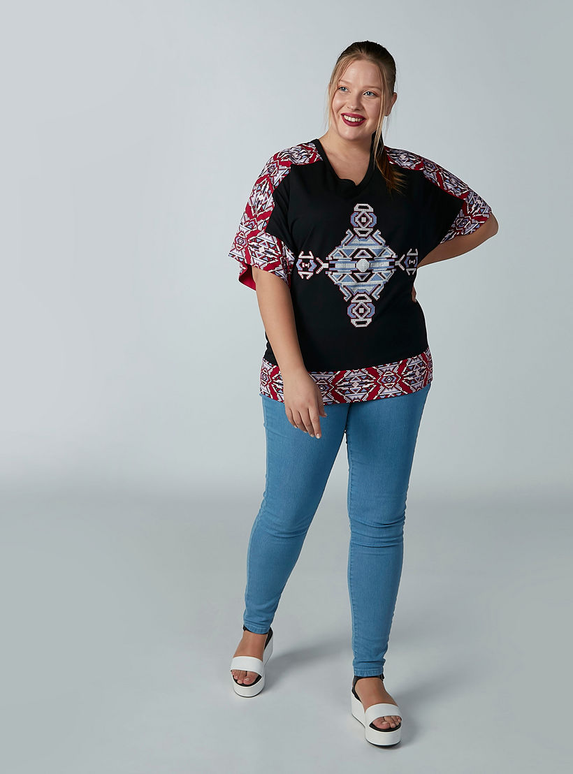 Textured Top with Extended Sleeves and Tie Up-women-clothing-tshirts-image-1