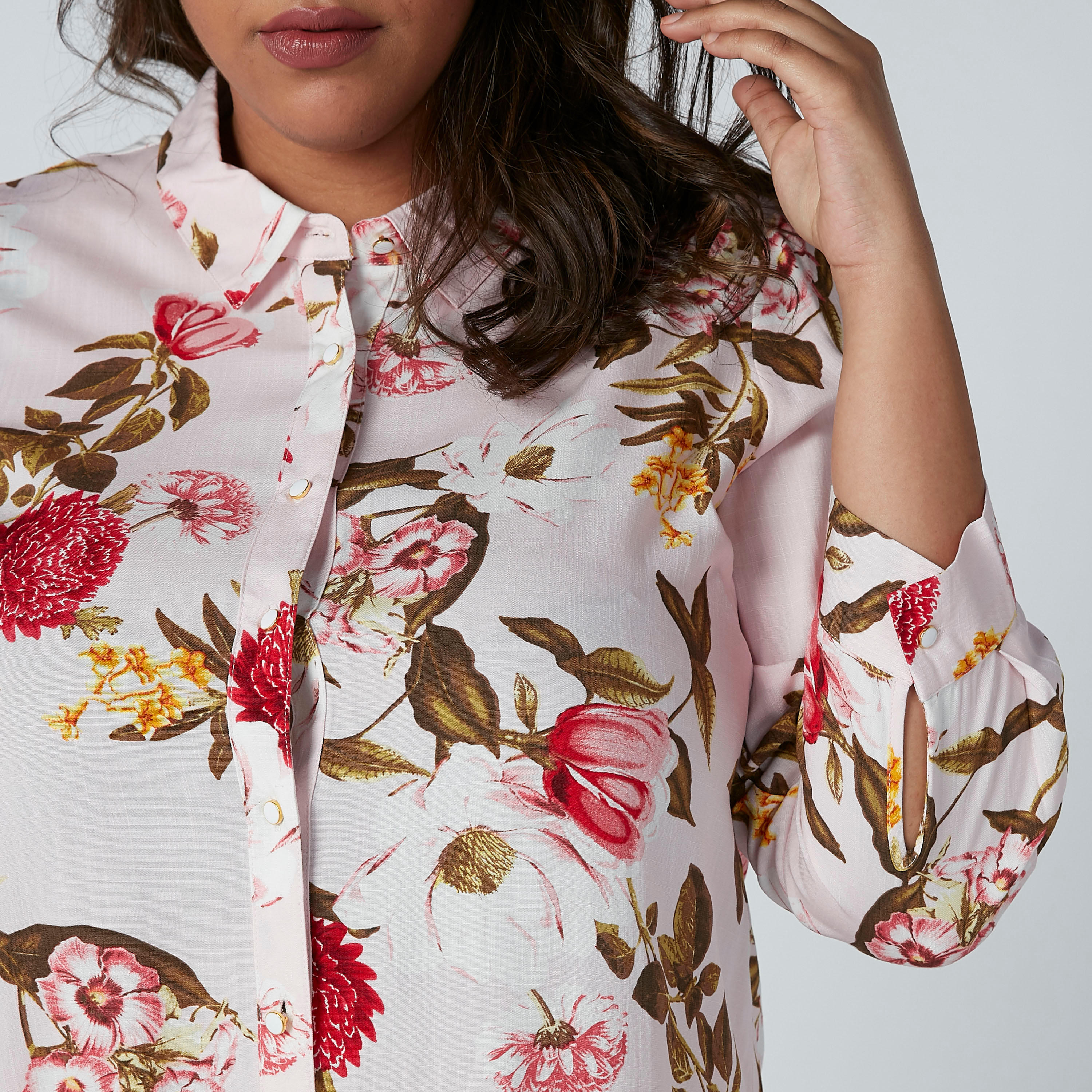 Floral Printed Shirt with Complete Placket-women-clothing-shirtsandblouses-blouses-image-3