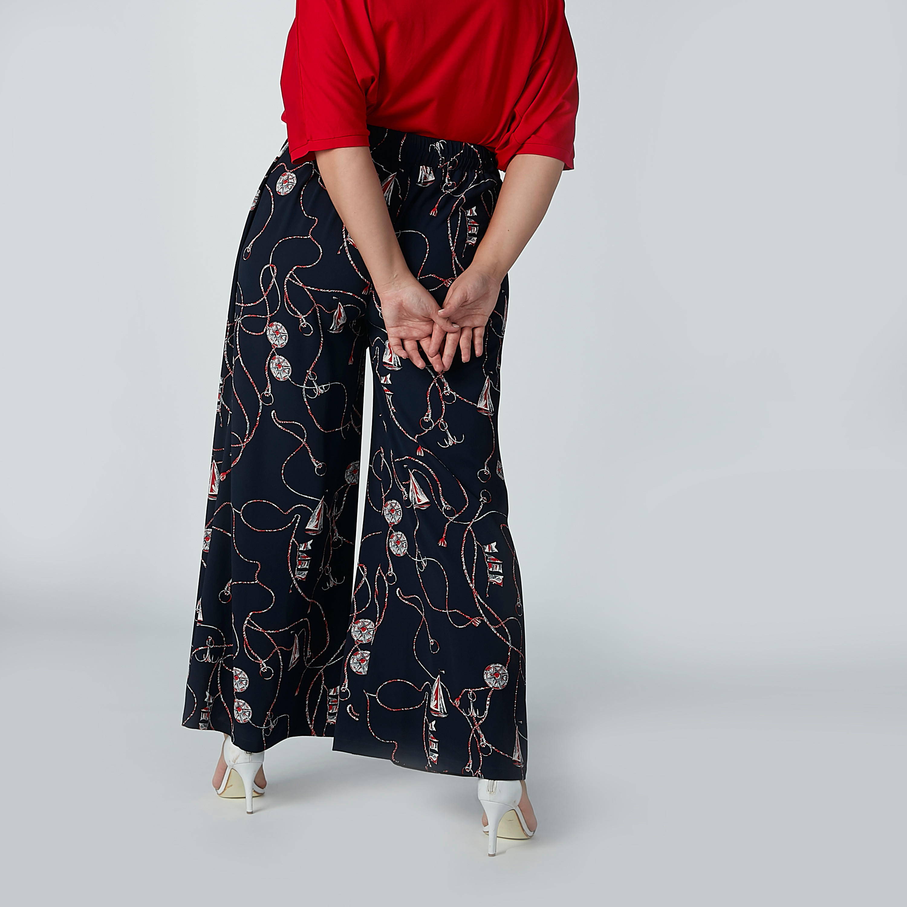 بنطال بالازو بطبعات مع تصميم عقدة أمامية-women-clothing-bottoms-trousers-image-4