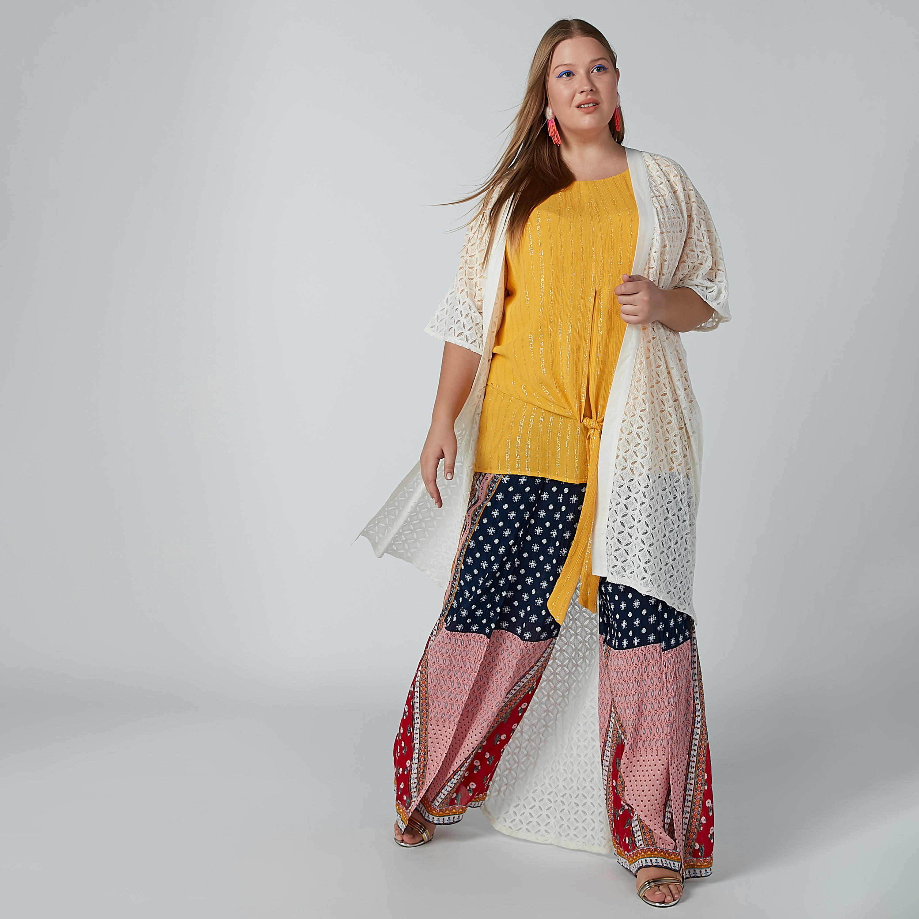 كارديغان طويل بارز الملمس مع جيب-women-winterwear-cardigansandjumpers-cardigans-image-1