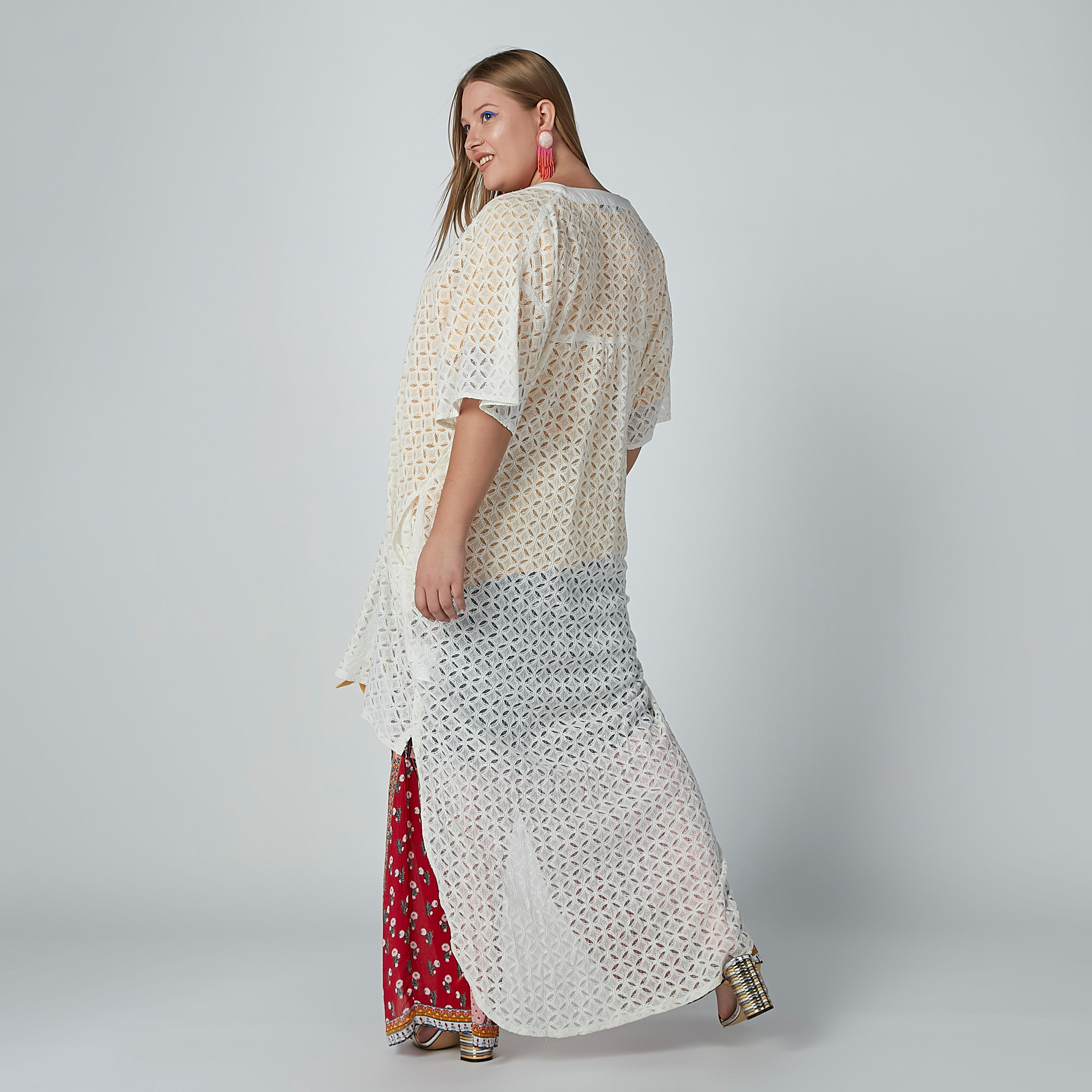 كارديغان طويل بارز الملمس مع جيب-women-winterwear-cardigansandjumpers-cardigans-image-4