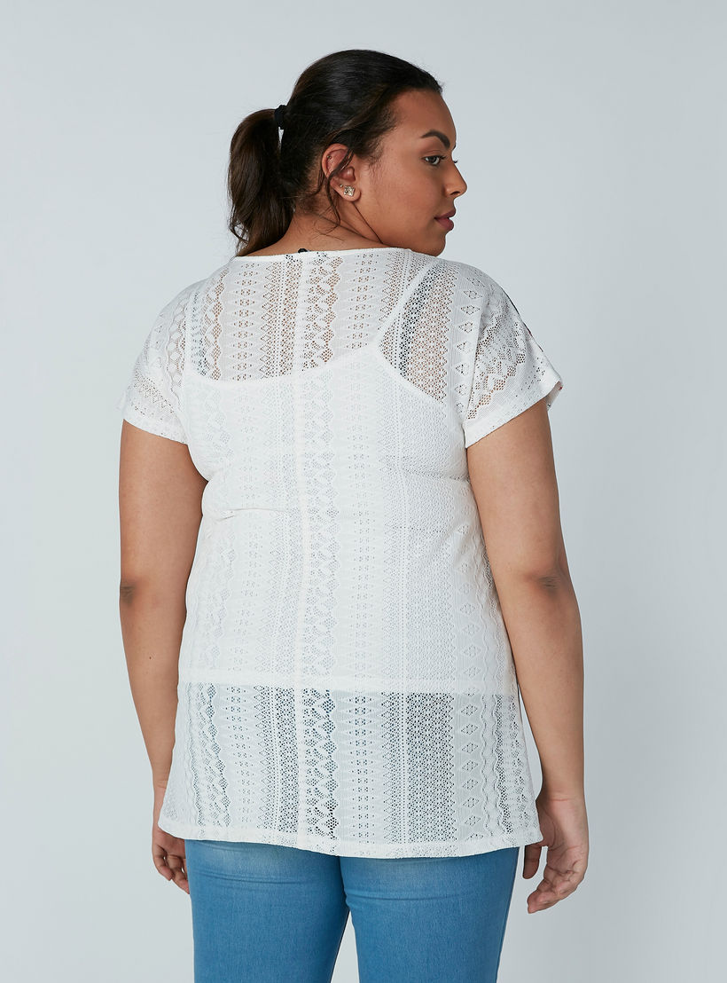 بلوزة بياقة مستديرة وأكمام متصلة وطبعات زهرية-women-clothing-shirtsandblouses-blouses-image-2