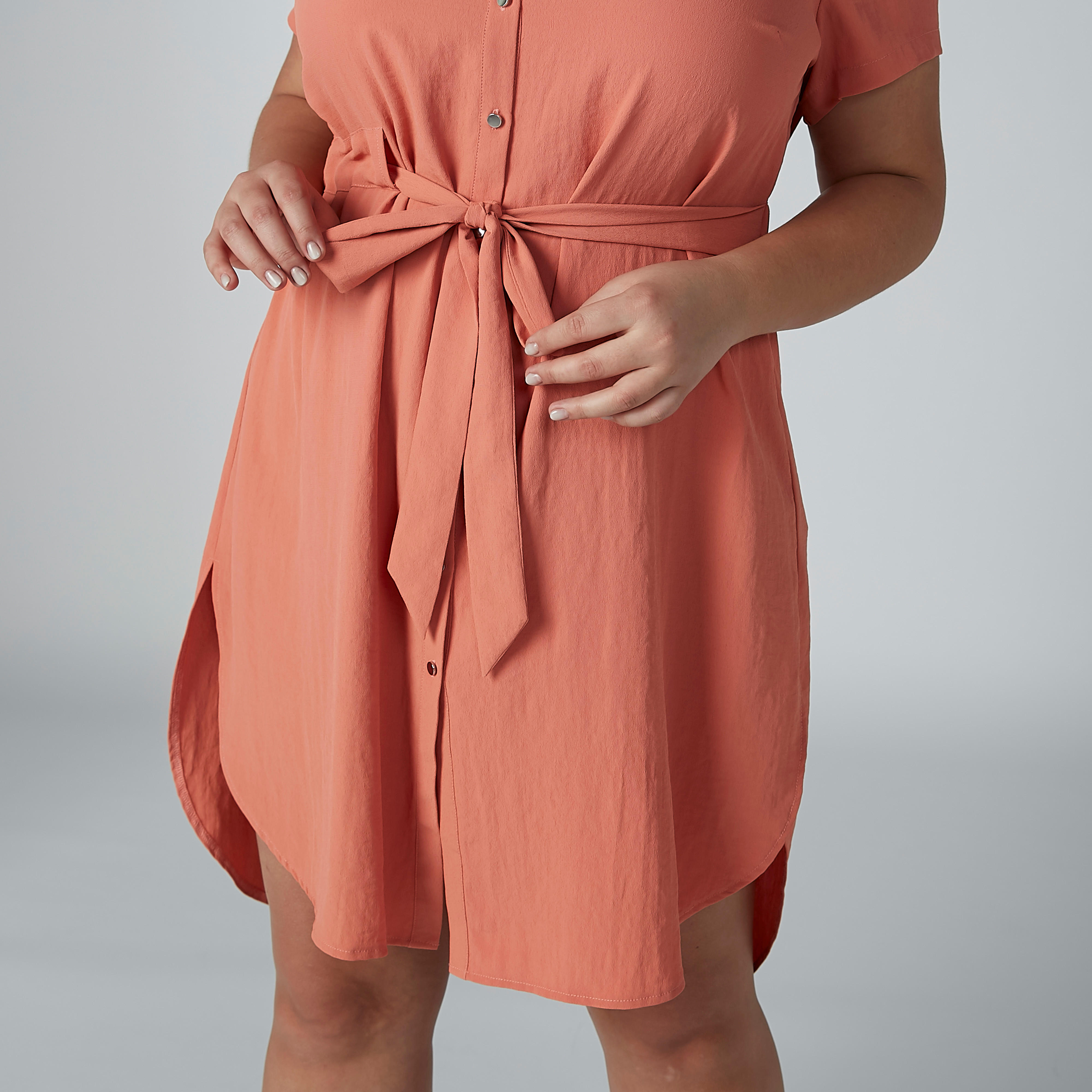 فستان متوسط الطول بحافة غير مستوية وأربطة-women-clothing-dresses-image-3
