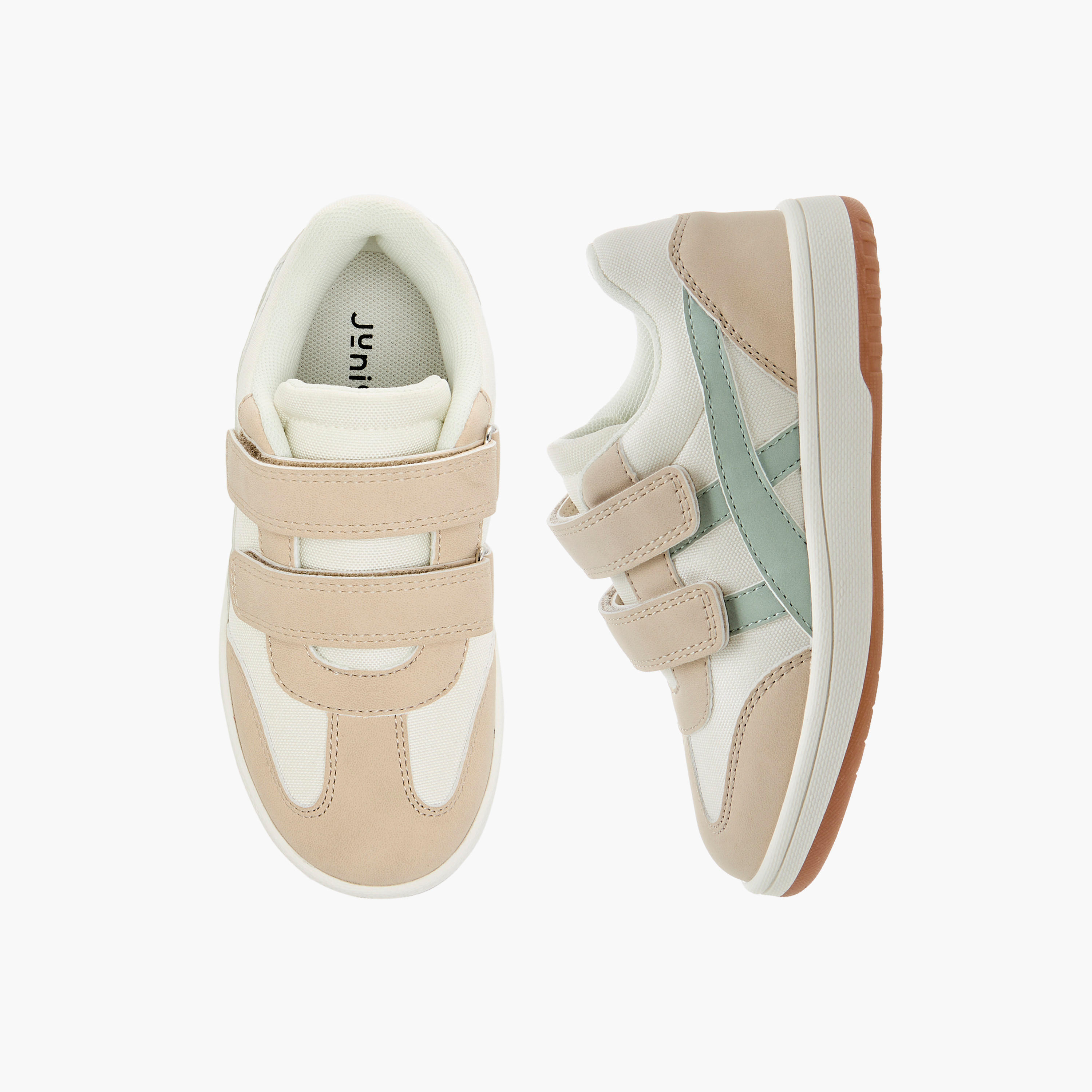 Juniors Panelled Sneakers with Hook and Loop Closure-boys-shoes-sneakers-image-1