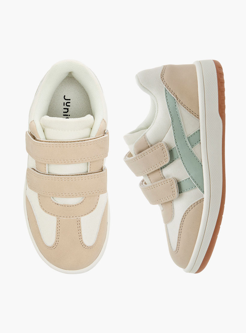 Juniors Panelled Sneakers with Hook and Loop Closure-boys-shoes-sneakers-image-1
