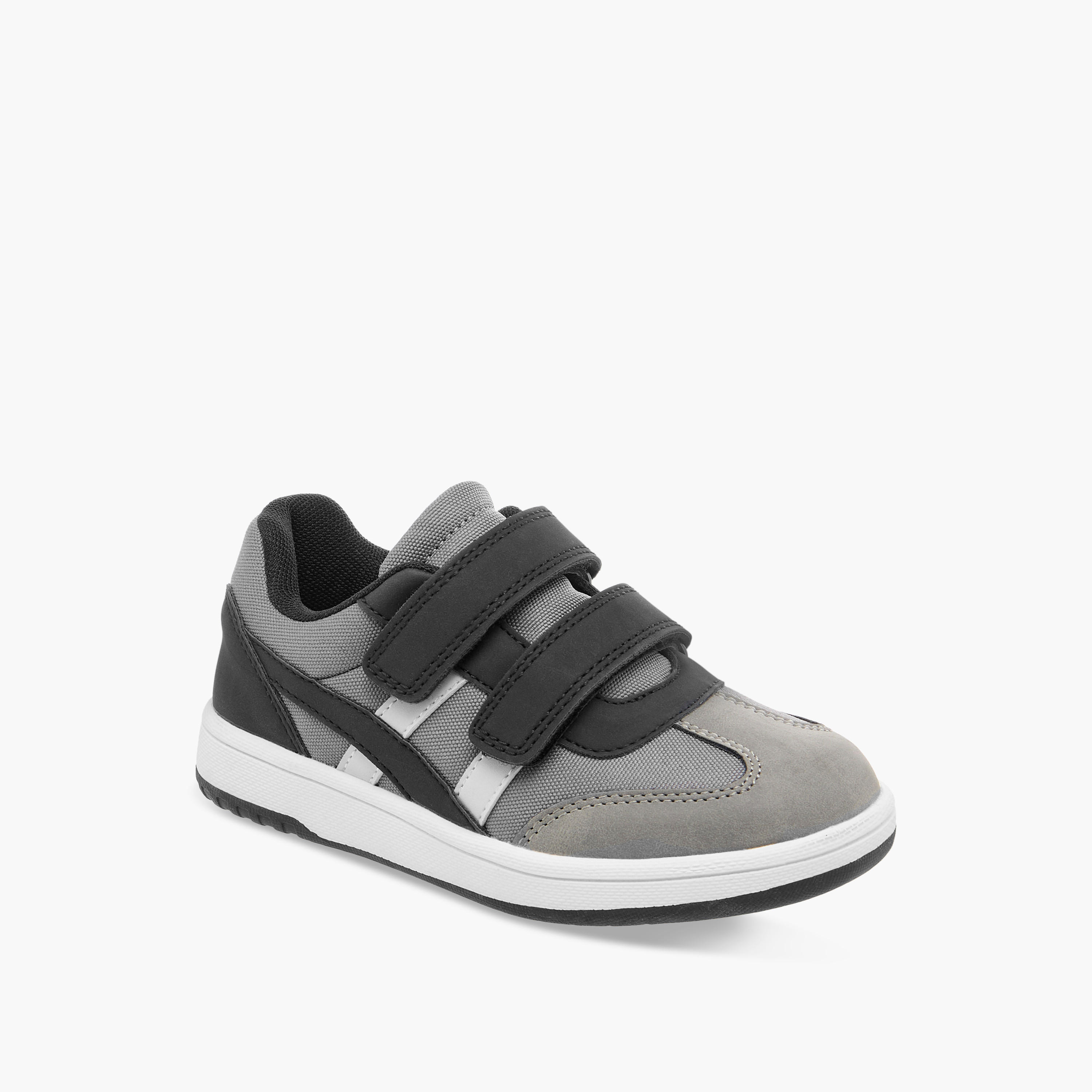 Juniors Panelled Sneakers with Hook and Loop Closure-boys-shoes-sneakers-image-2