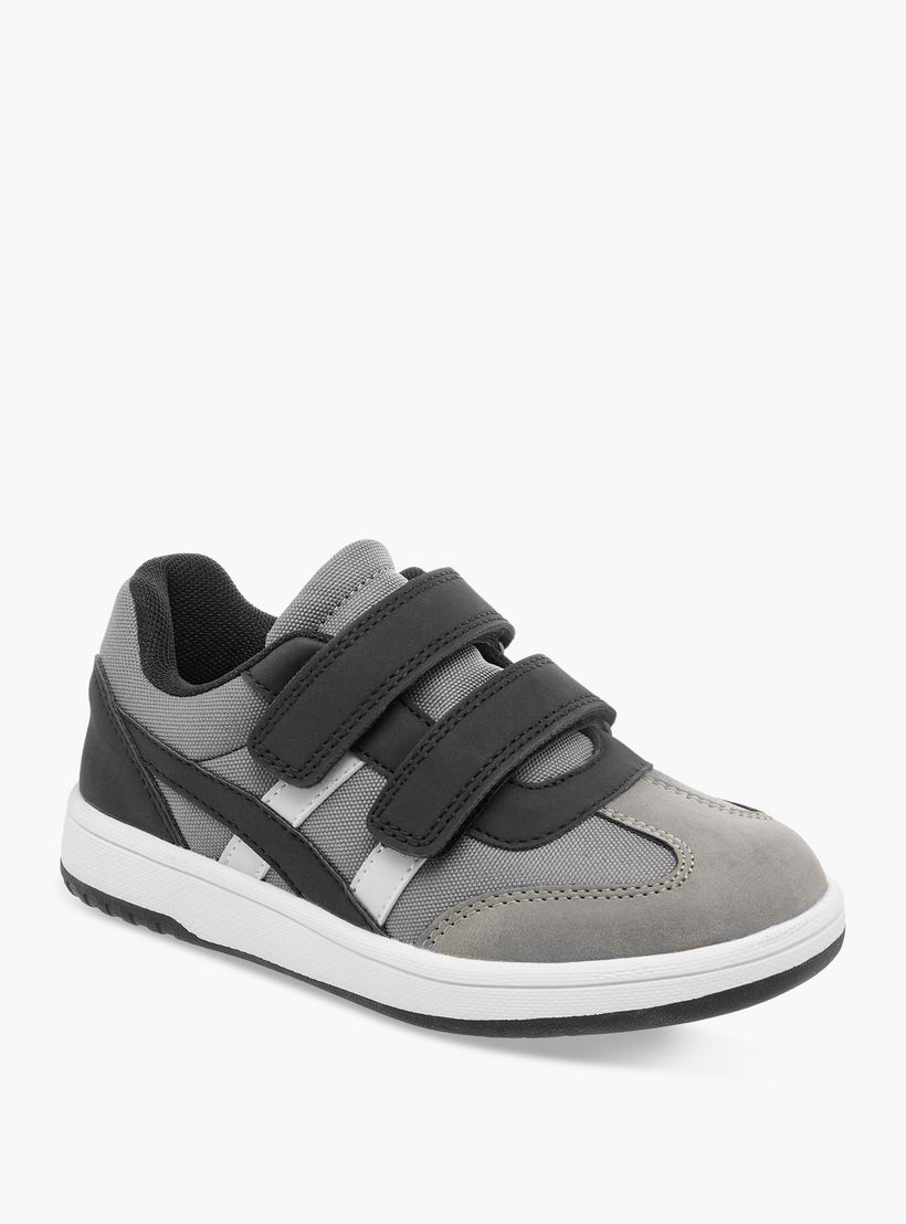 Juniors Panelled Sneakers with Hook and Loop Closure-boys-shoes-sneakers-image-2
