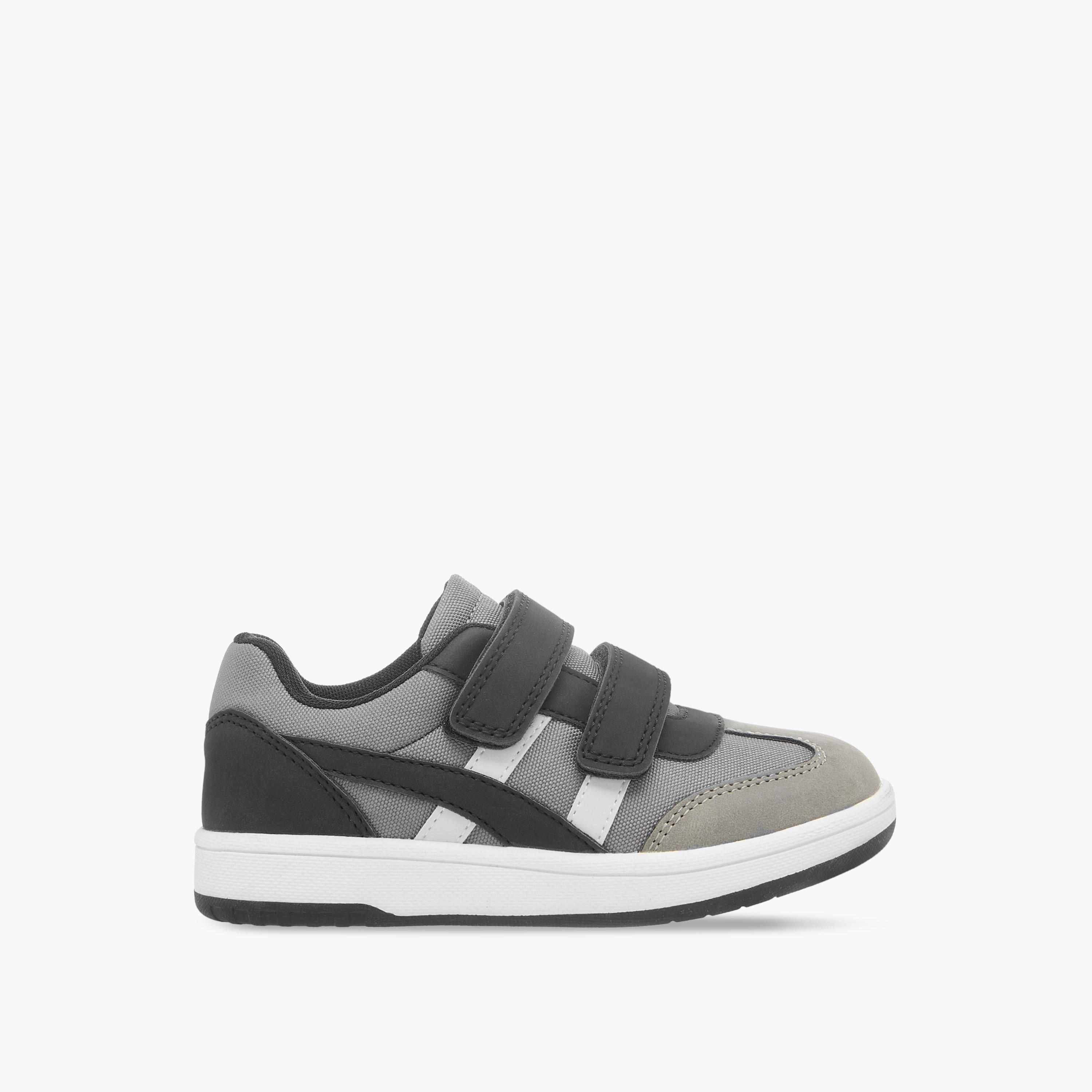 Juniors Panelled Sneakers with Hook and Loop Closure-boys-shoes-sneakers-image-3